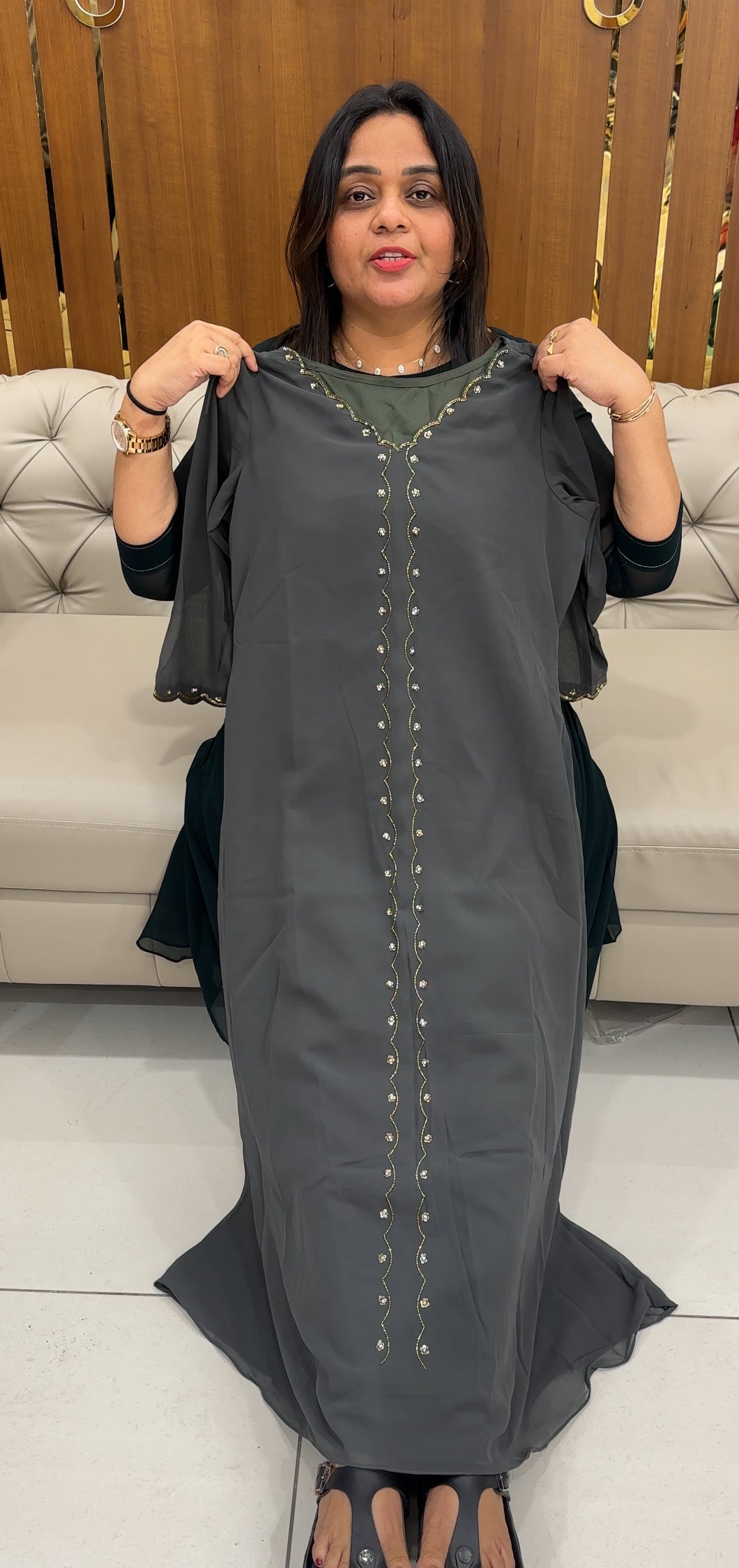 IHA'S IN-HOUSE GEORGETTE SLITTED TOPS - IHA 28296