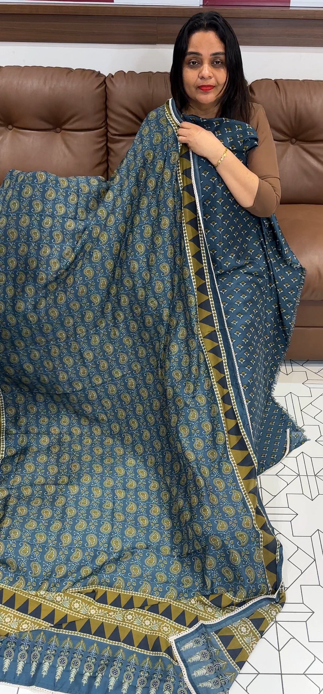 PRINTED MUSLIN UNSTITCHED SALWAR SUITS - IHA 22904