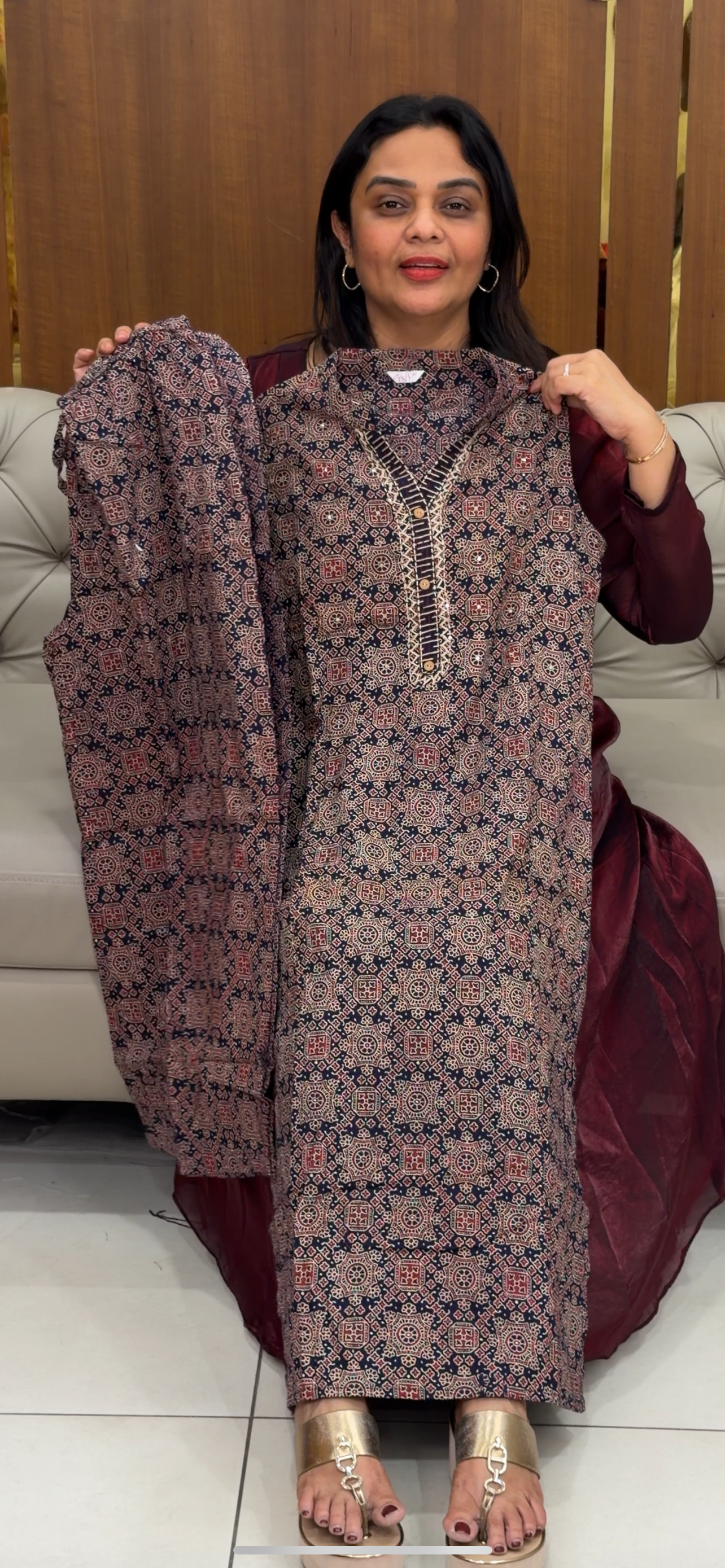 AJRAKH PRINTED LONG CO-ORDS SETS - IHA 30724