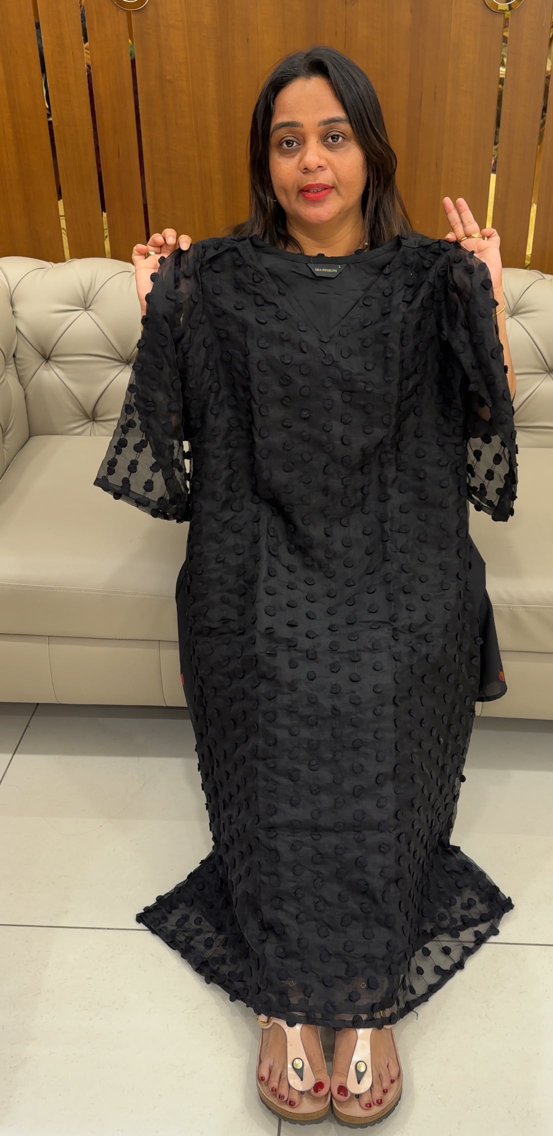 IHA'S IN-HOUSE ORGANZA ALINE TOPS - IHA 27587