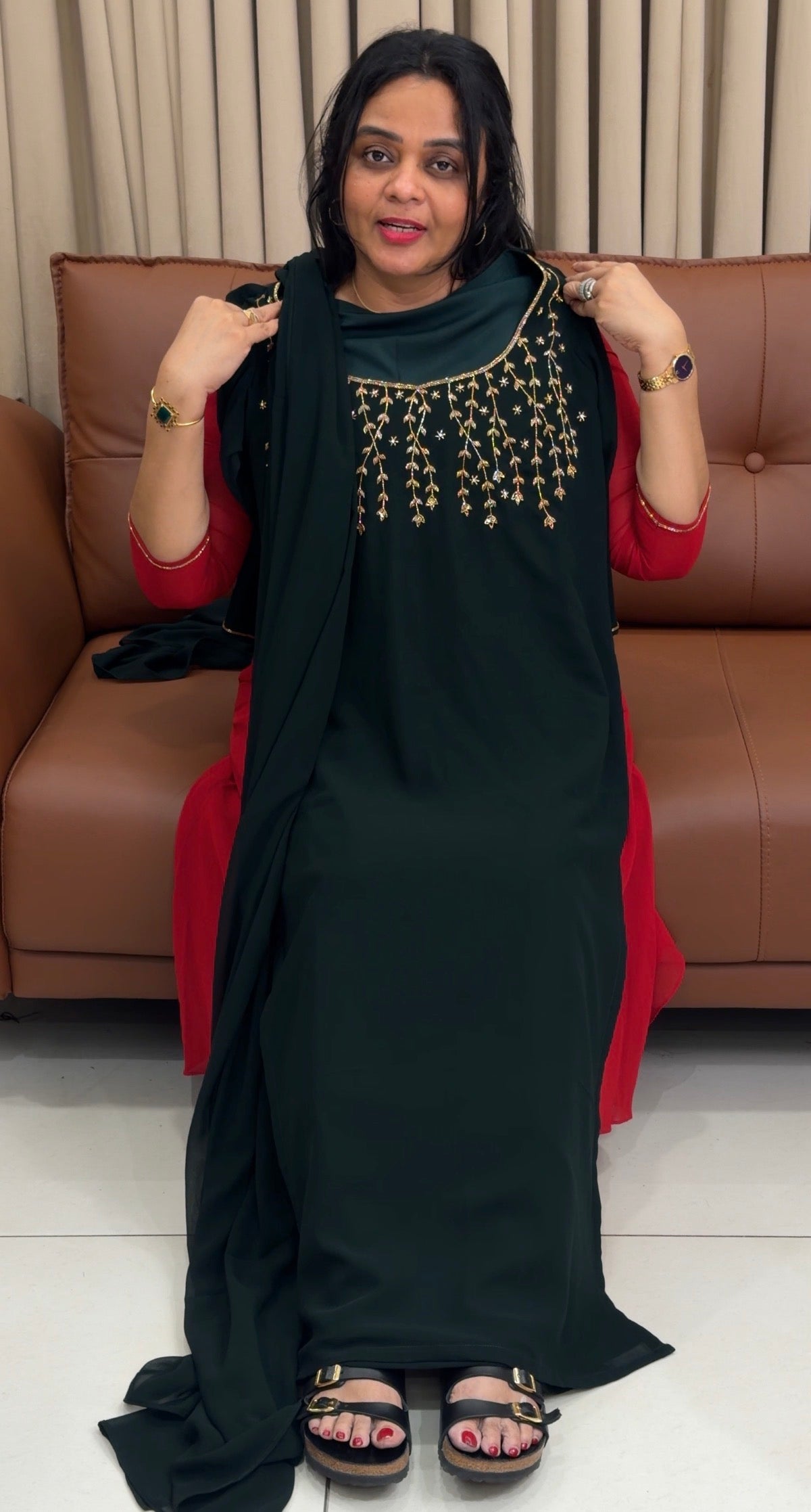 IHA'S IN-HOUSE HANDWORKED SLITTED TOPS - IHA 34589
