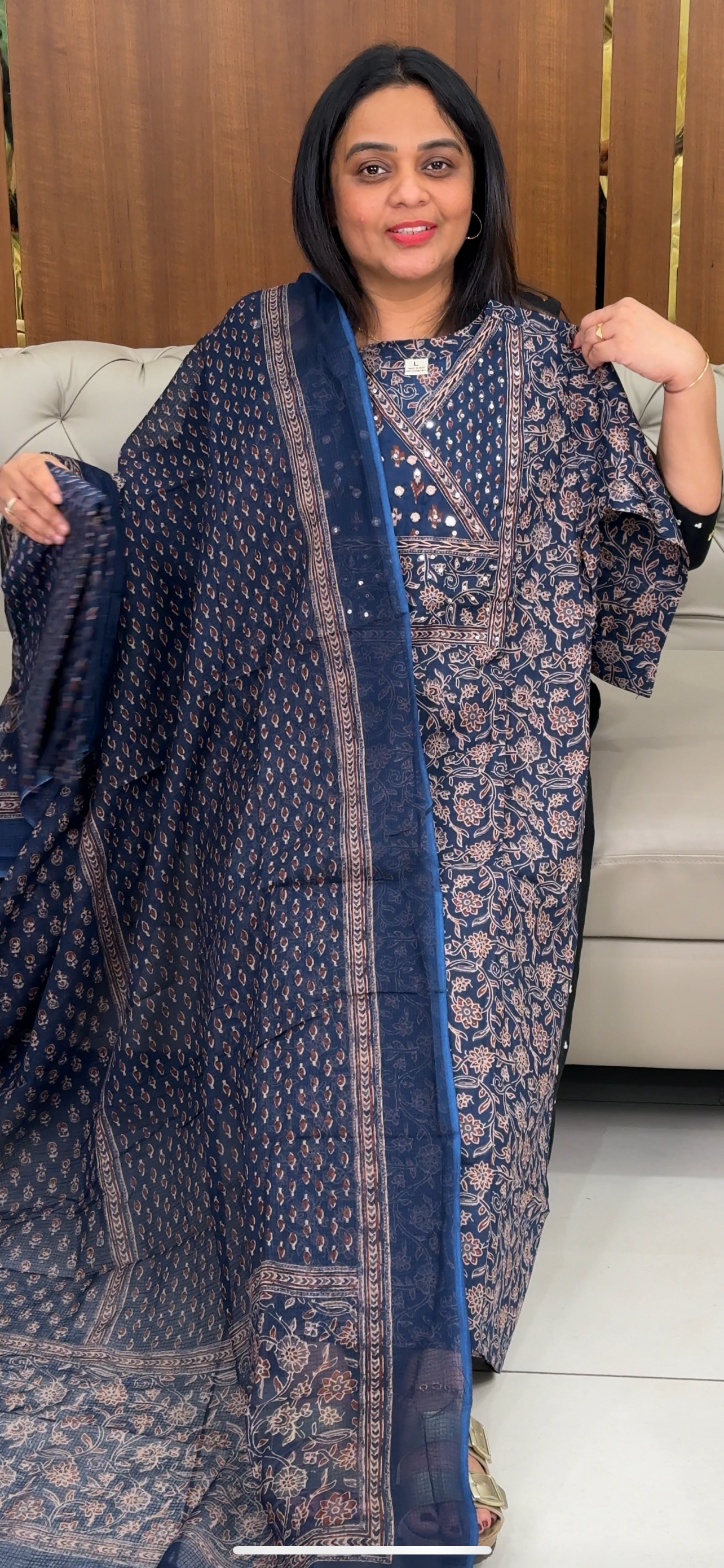 COTTON LONG TOP, BOTTOM AND DUPATTA - IHA 31519