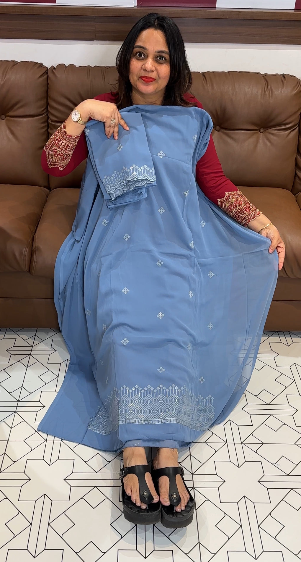 GEORGETTE UNSTITCHED SALWAR SUITS - IHA 22271