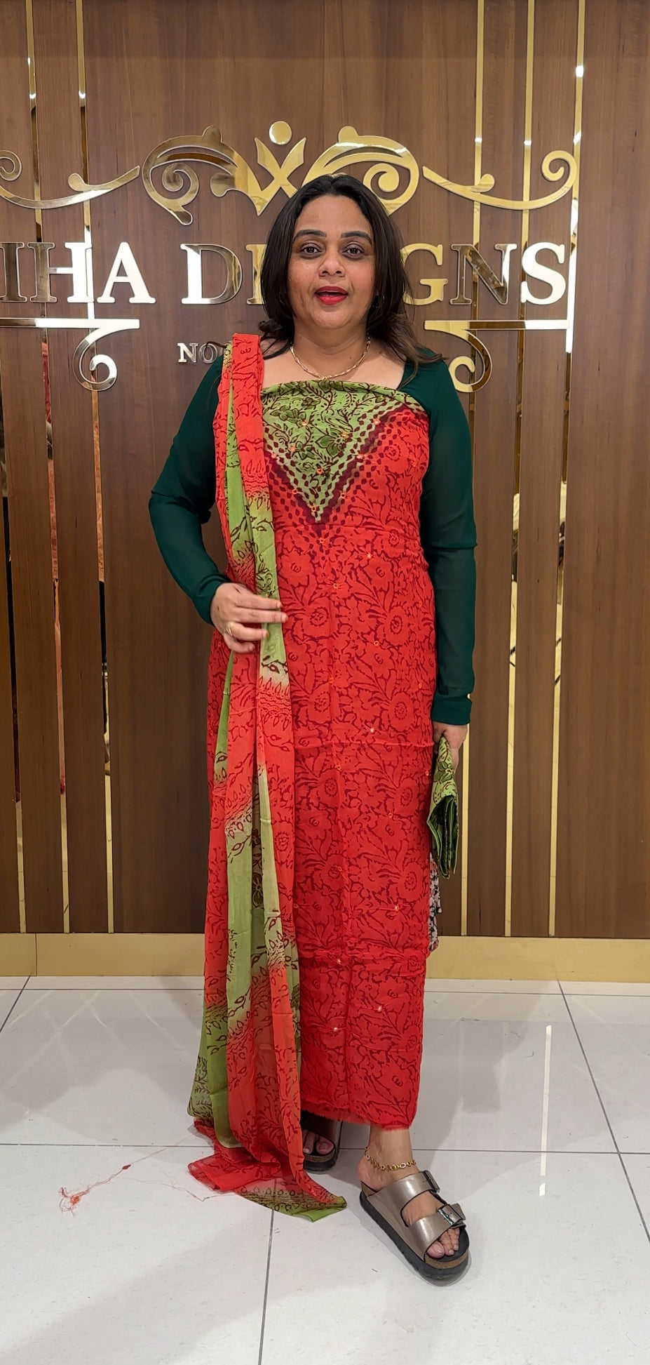 PRINTED ORGANZA UNSTITCHED SALWAR SUITS - IHA 23620