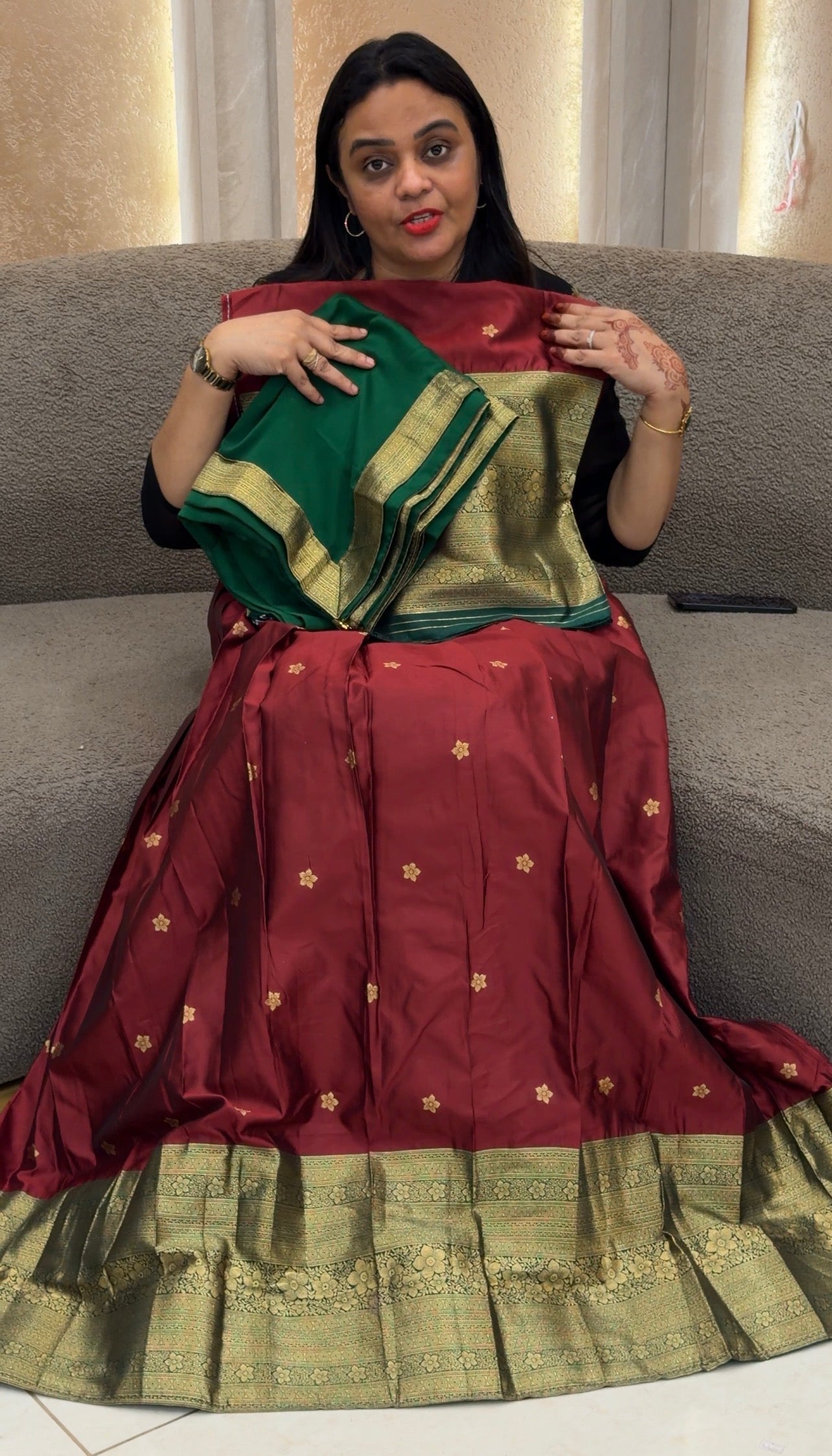 SEMI STITCHED DHAVANI SETS - IHA 33028