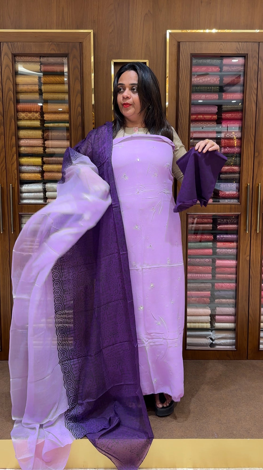 VISCOSE GEORGETTE UNSTITCHED SALWAR SUITS - IHA 23365