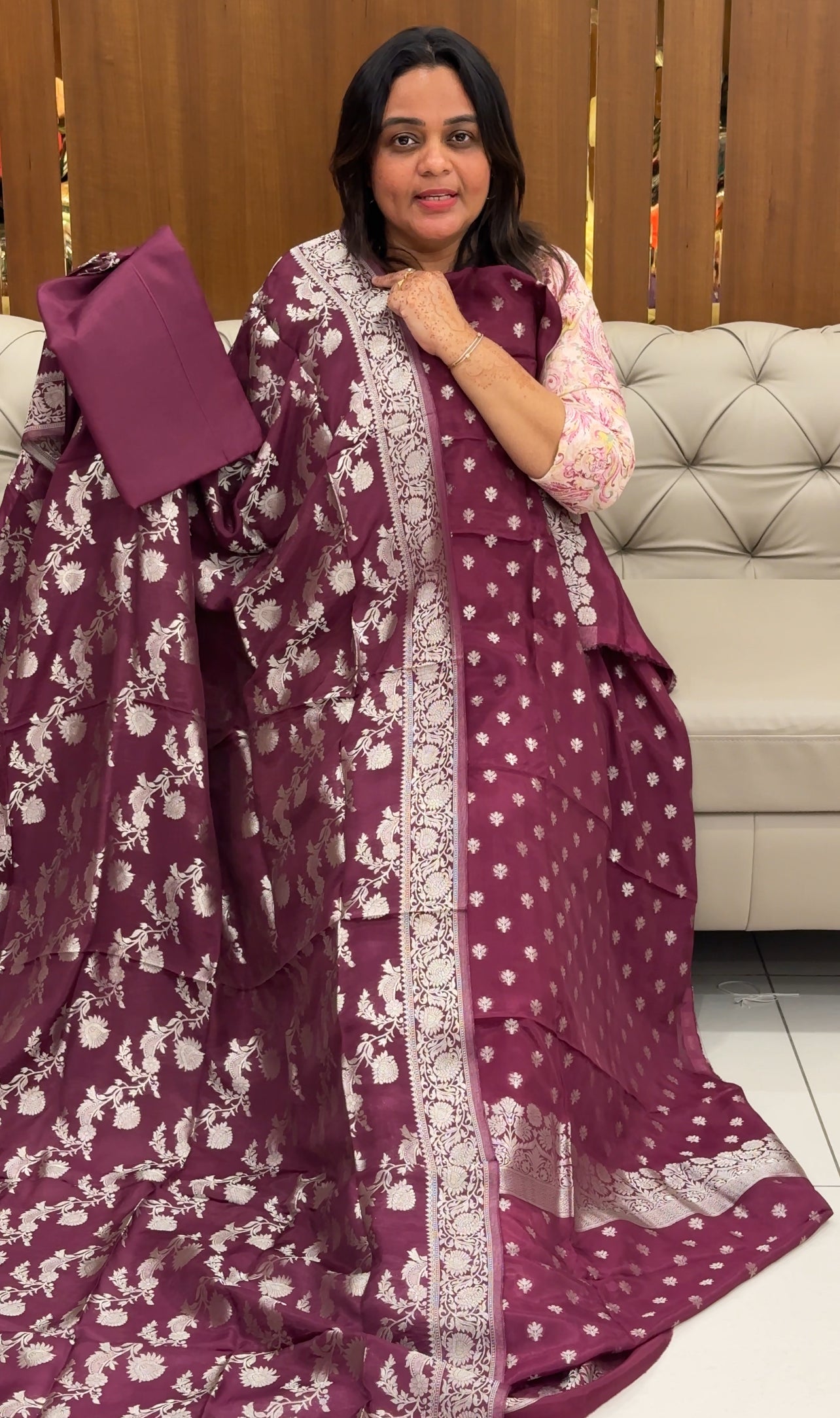 SILK BANARASI UNSTITCHED SALWAR SUITS - IHA 27504