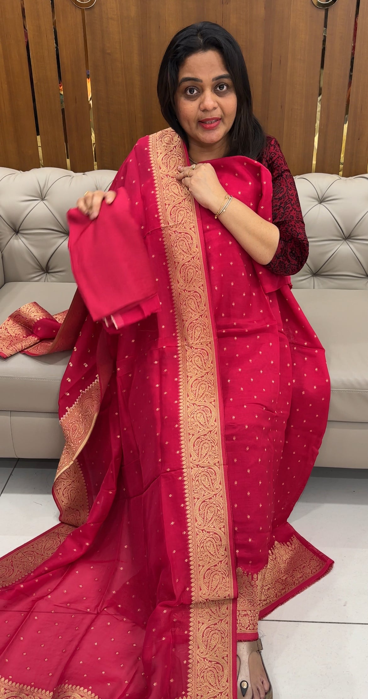 VISCOSE ORGANSA UNSTITCHED SALWAR SUITS - IHA 26394