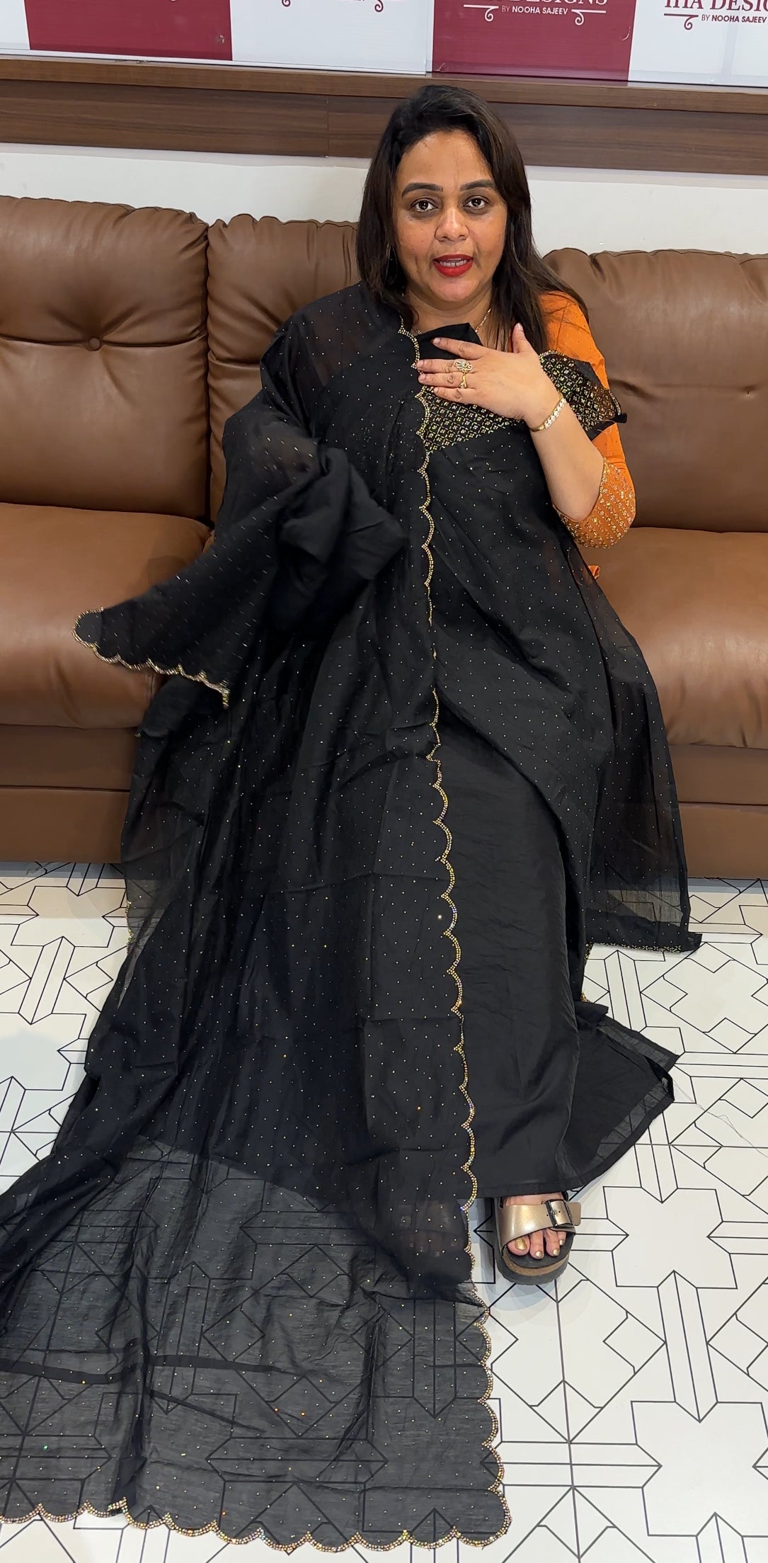 HAND WORKED CHADERI UNSTITCHED SALWAR SUITS - IHA 25495