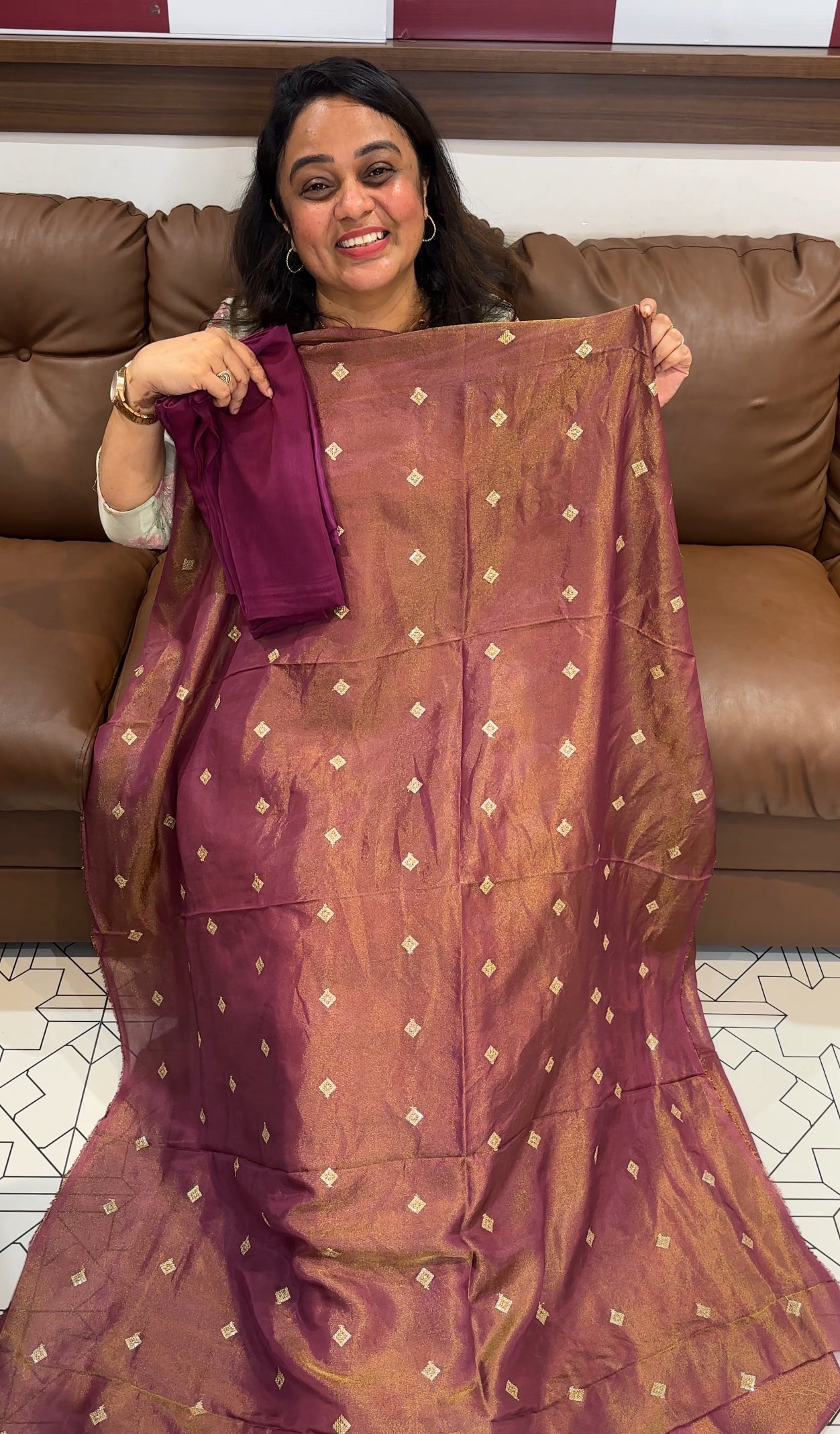 TISSUE UNSTITCHED SALWAR SUITS - IHA 26477