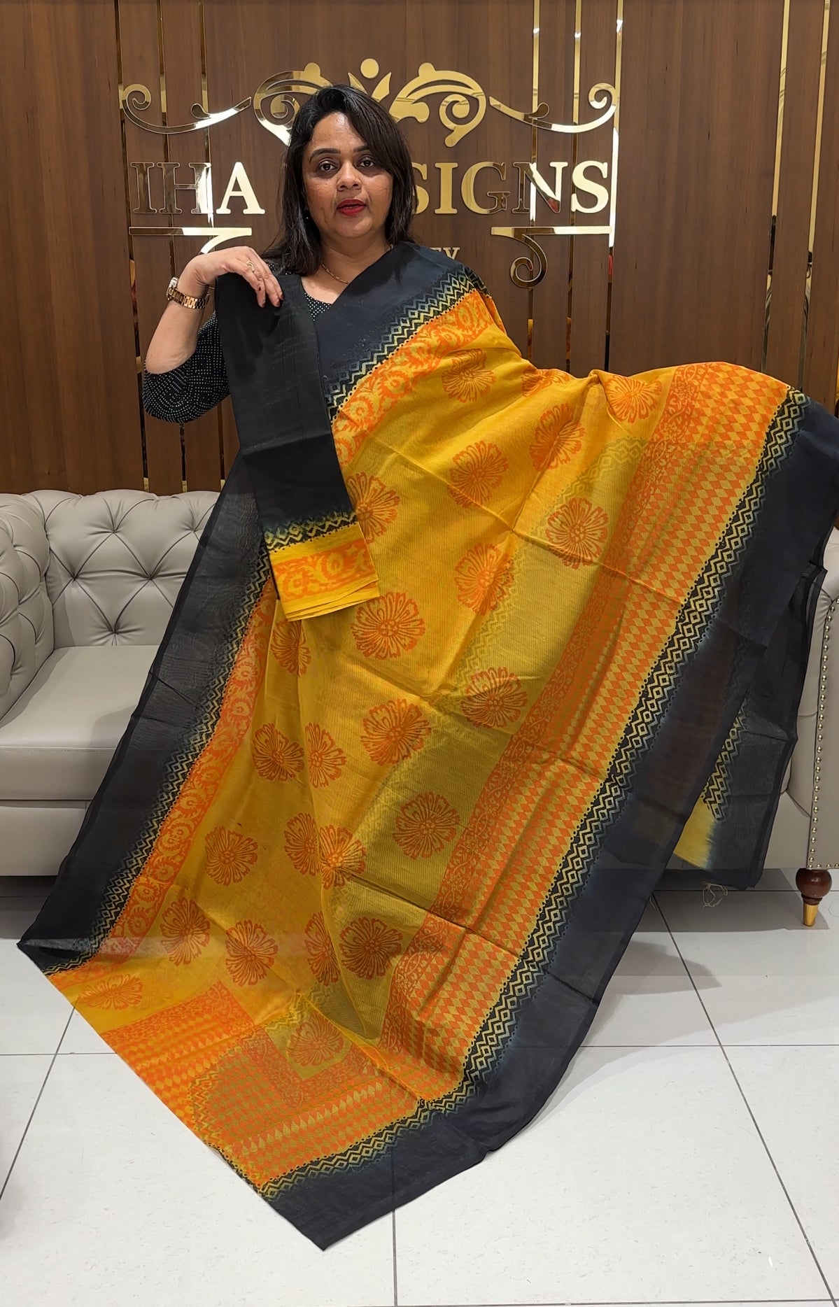 NET KOTA SAREES - IHA 24197