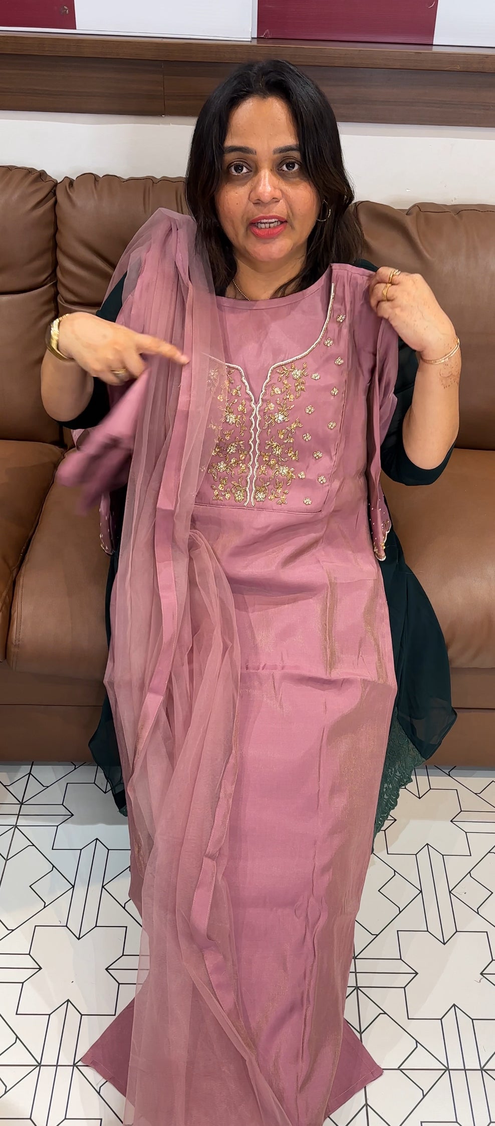 IHA'S IN-HOUSE HAND WORKED TOP,BOTTOM AND DUPATTA - IHA 27655