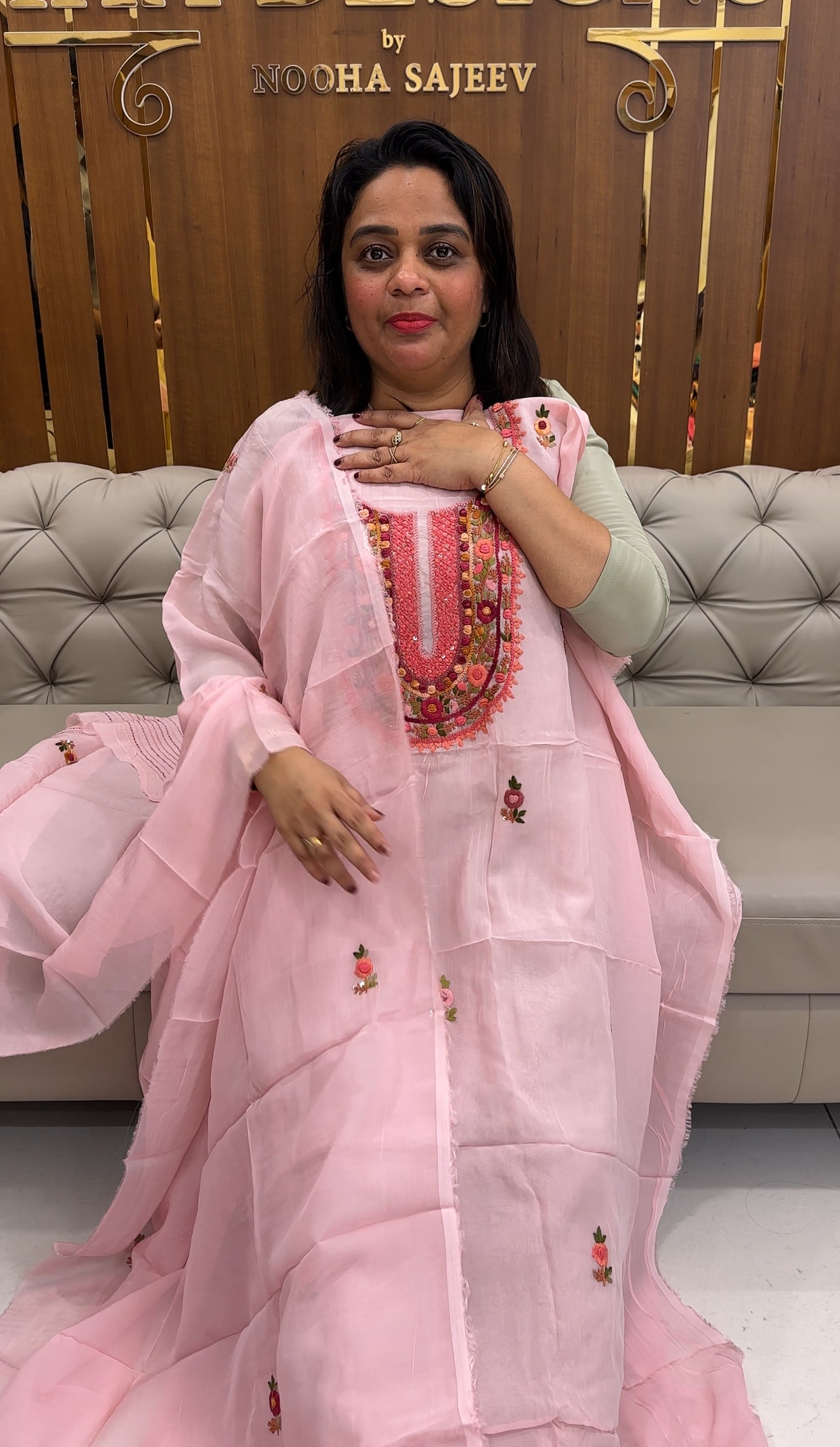 VISCOSE ORGANZA UNSTITCHED SALWAR SUITS - IHA 25759