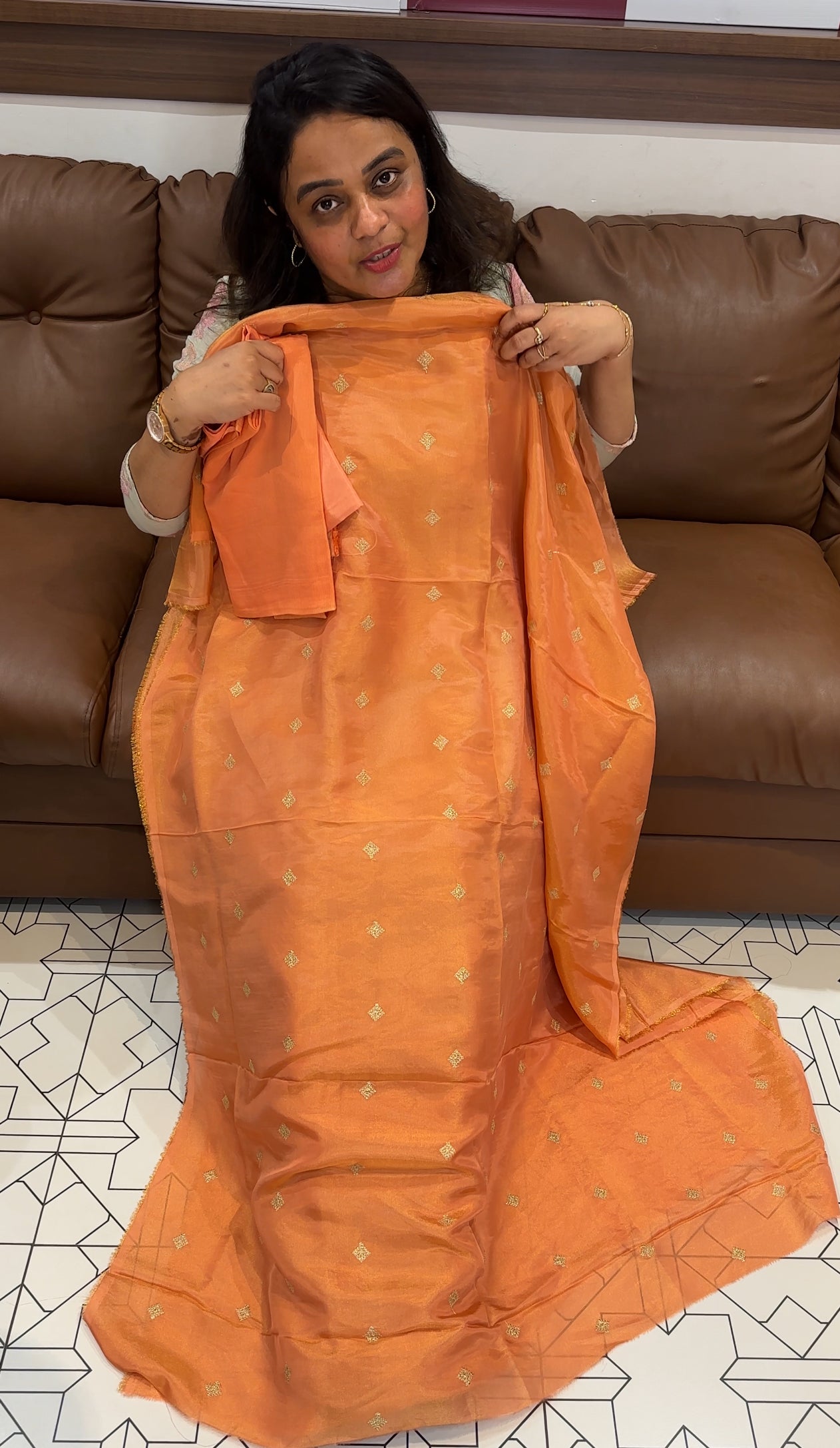 TISSUE UNSTITCHED SALWAR SUITS - IHA 26477