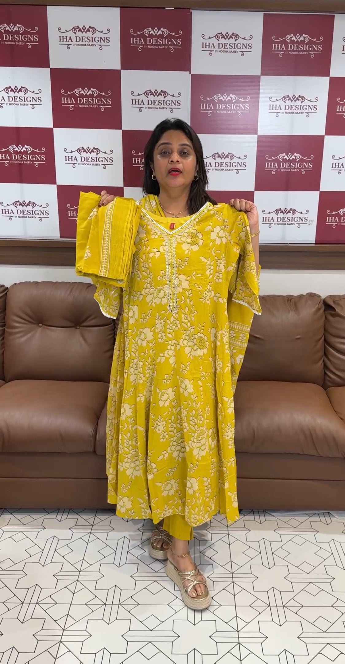 MULMUL COTTON ANARKALI TOP,BOTTOM AND DUPATTA - IHA 24270