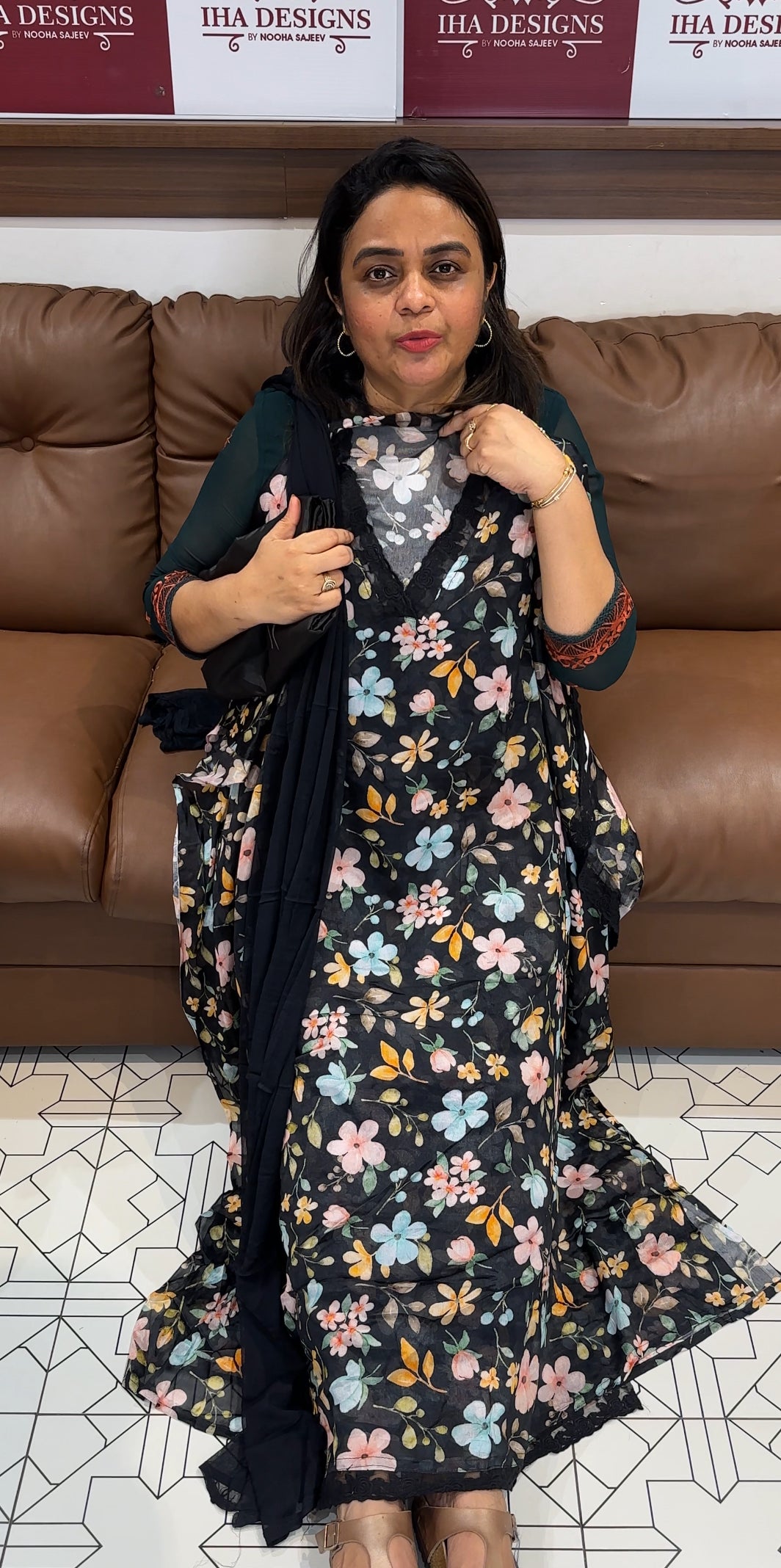 PRINTED UNSTITCHED SALWAR SUITS - IHA 26342