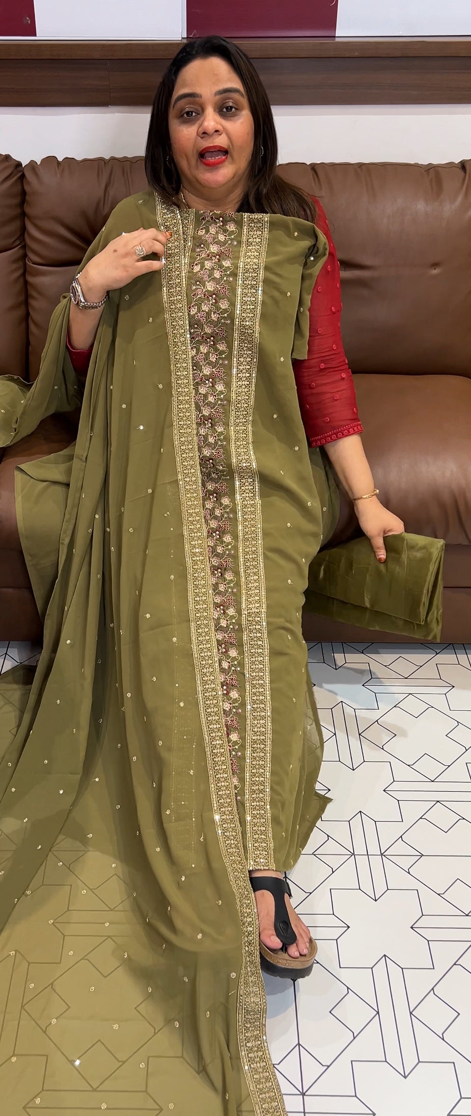 GEORGETTE UNSTITCHED SALWAR SUITS - IHA 22719