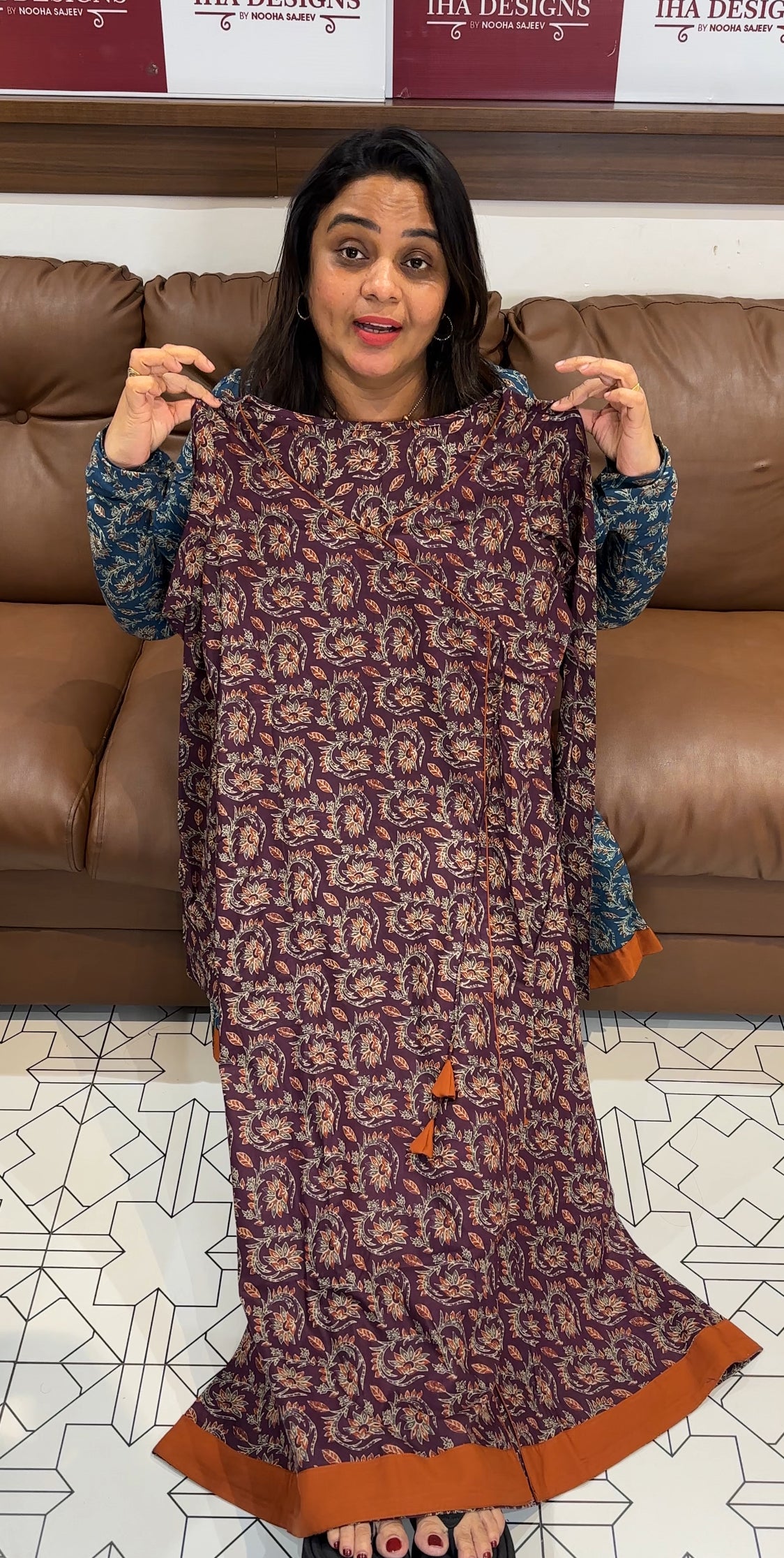 IHA'S IN-HOUSE AJRAKH PRINTED TOPS - IHA 27871