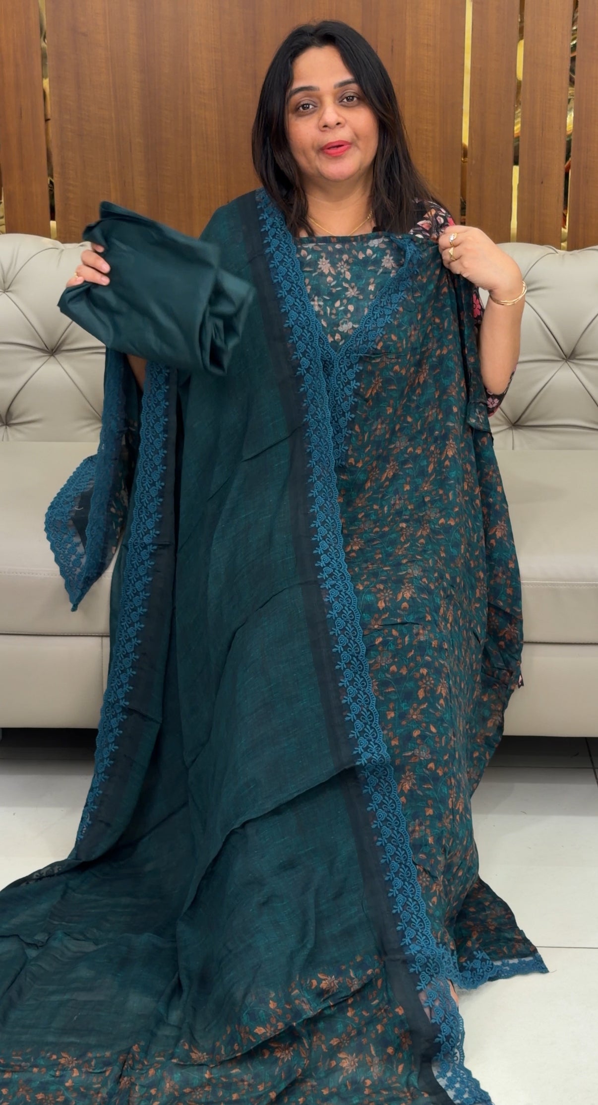 PRINTED CHIFFON UNSTITCHED SALWAR SUITS - IHA 29149