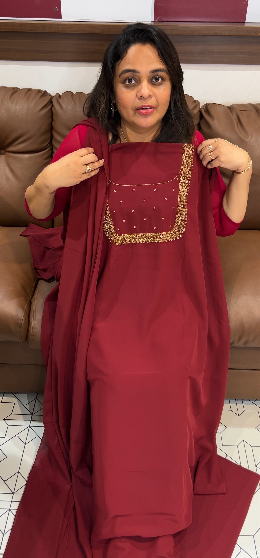 IHA'S IN-HOUSE HAND WORKED UNSTITCHED SALWAR SUITS - IHA 26222