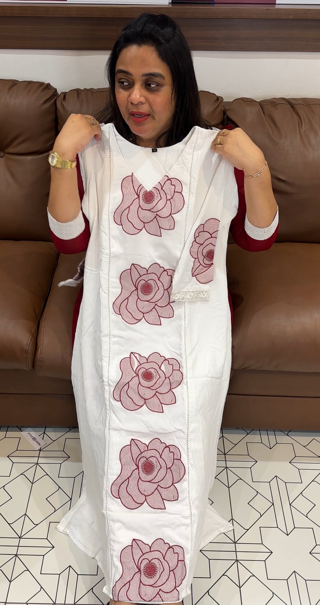 CRUSHED RAYON LONG TOPS - IHA 27843