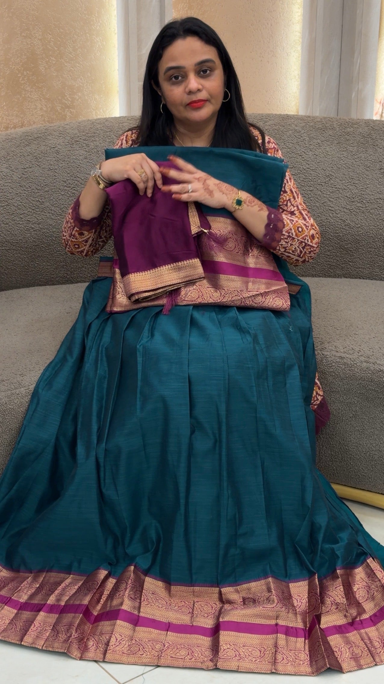 SEMI STITCHED DHAVANI SETS - IHA 33075