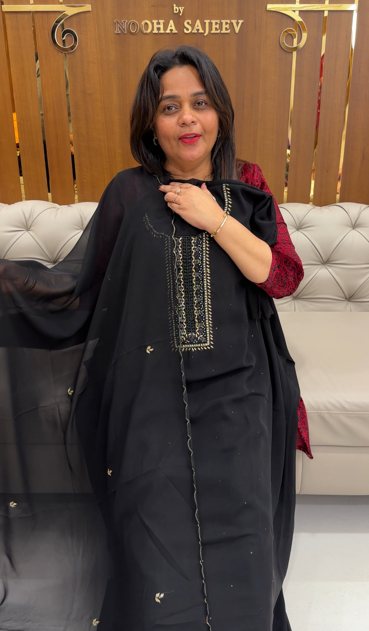 HAND WORKED UNSTITCHED SALWAR SUITS - IHA 25952