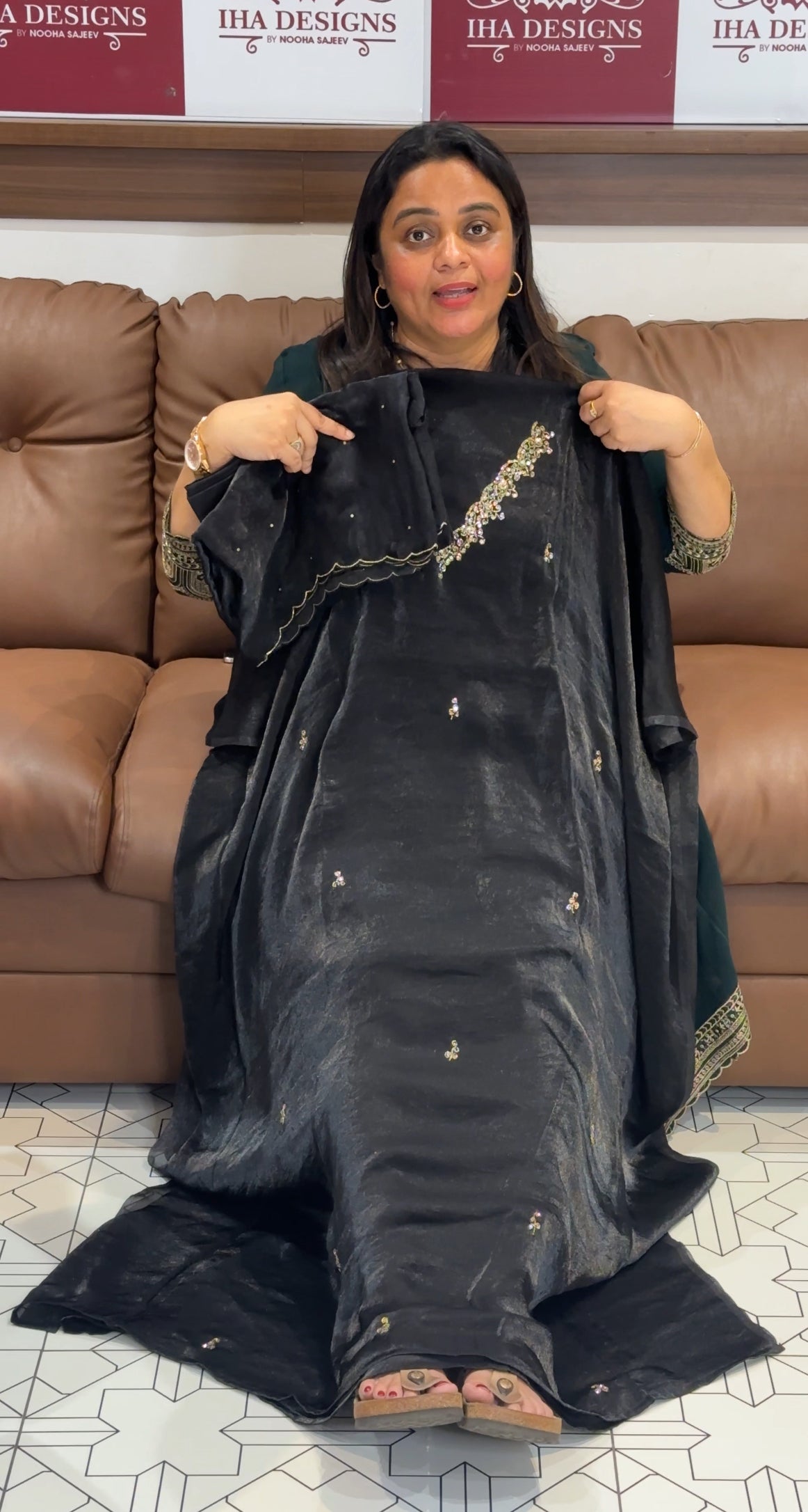 VELVET ORGANZA UNSTITCHED SALWAR SUITS - IHA 27607