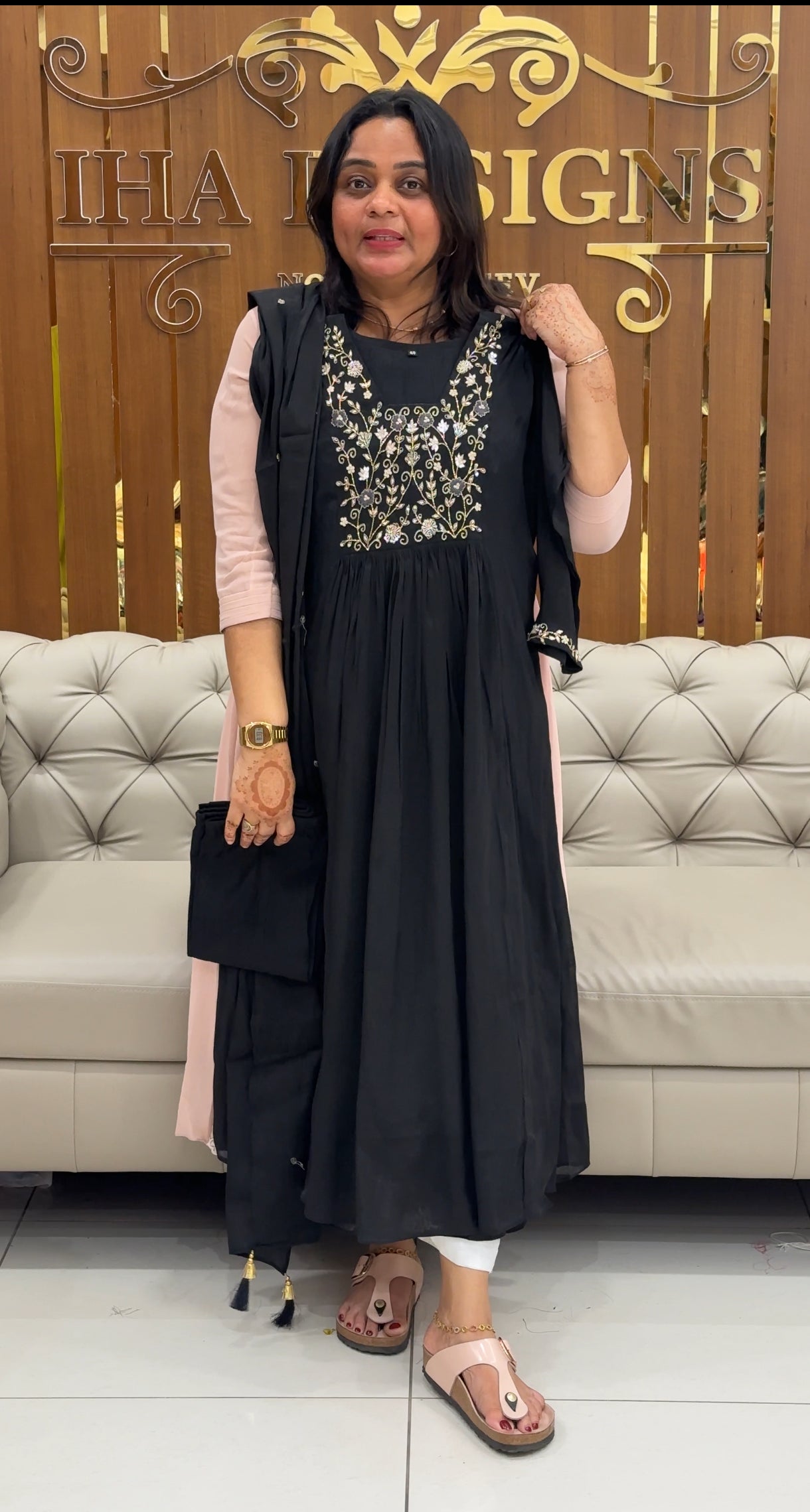 MUL CHANDERI TOP, BOTTOM AND DUPATTA - IHA 27478