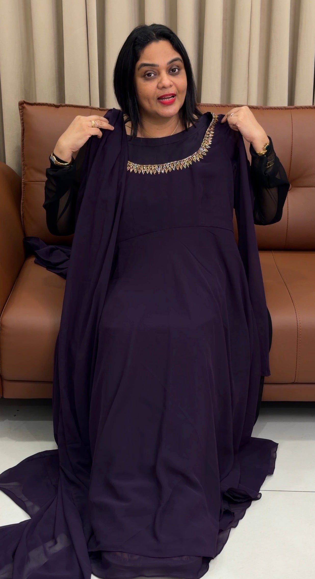 IHA'S IN-HOUSE GEORGETTE ANARKALI TOP AND DUPATTA - IHA 33739