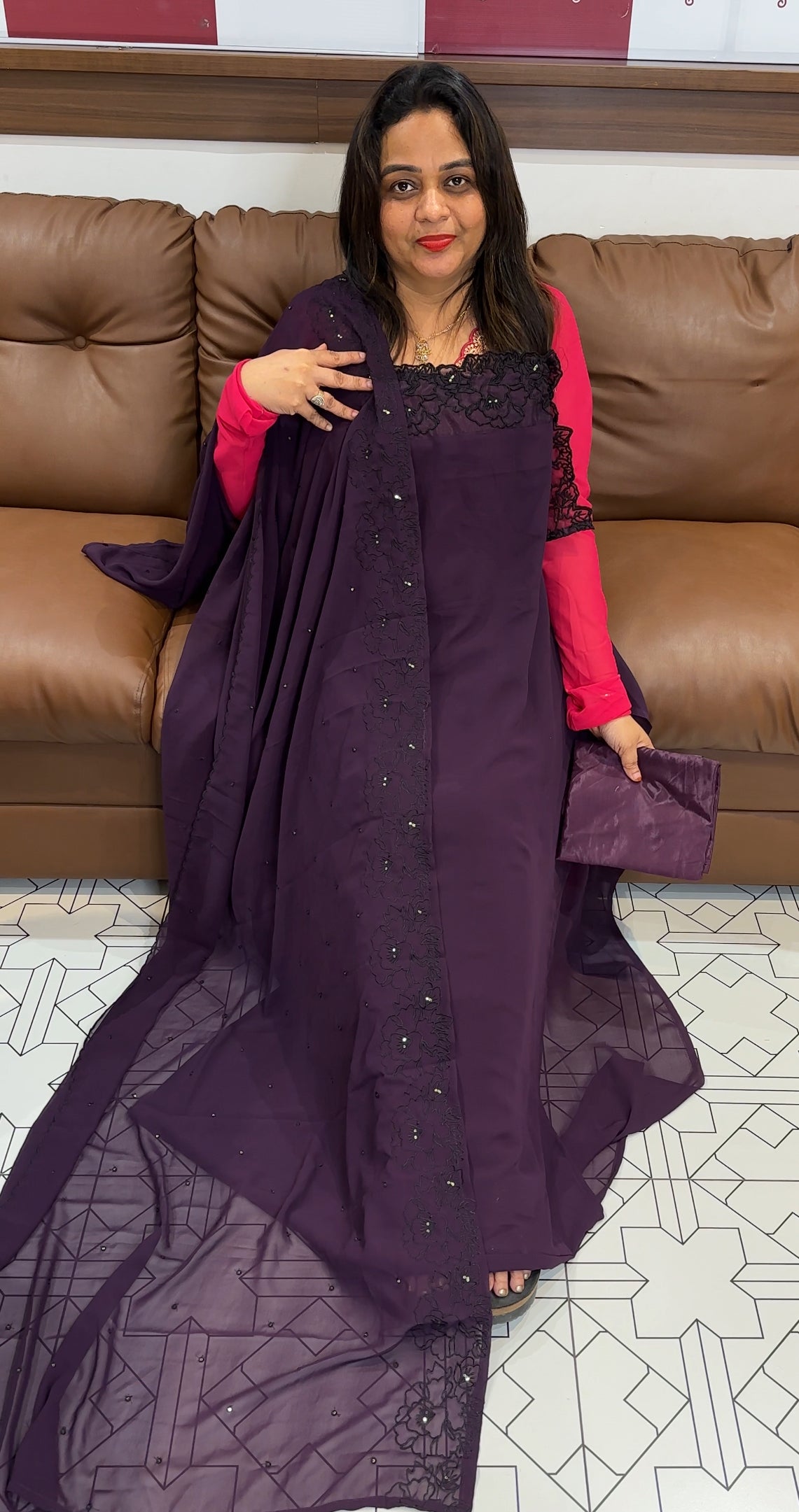 FAUX GEORGETTE UNSTITCHED SALWAR SUITS - IHA 23527