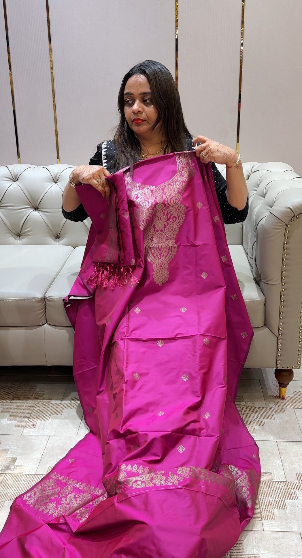 SEMI KATAN UNSTITCHED SALWAR SUITS - IHA 22032