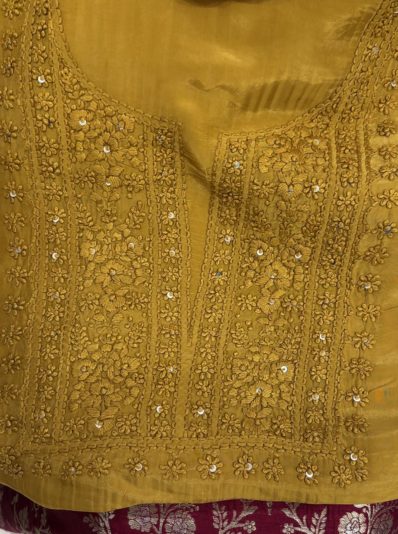 LUCKNOWI CHIKANKARI UNSTITCHED SALWAR SUITS - IHA 27497