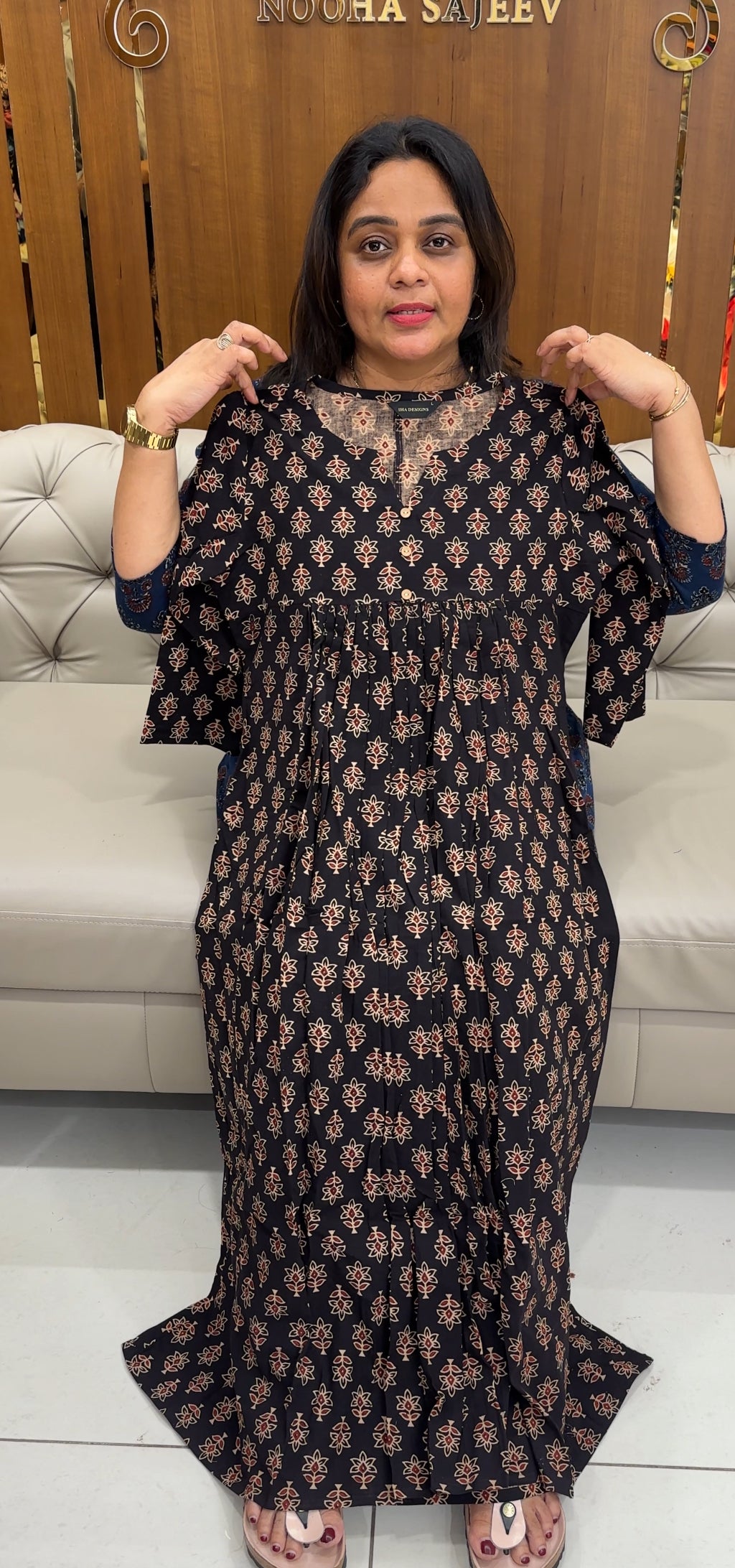 PRINTED COTTON ALINE TOPS - IHA 26980
