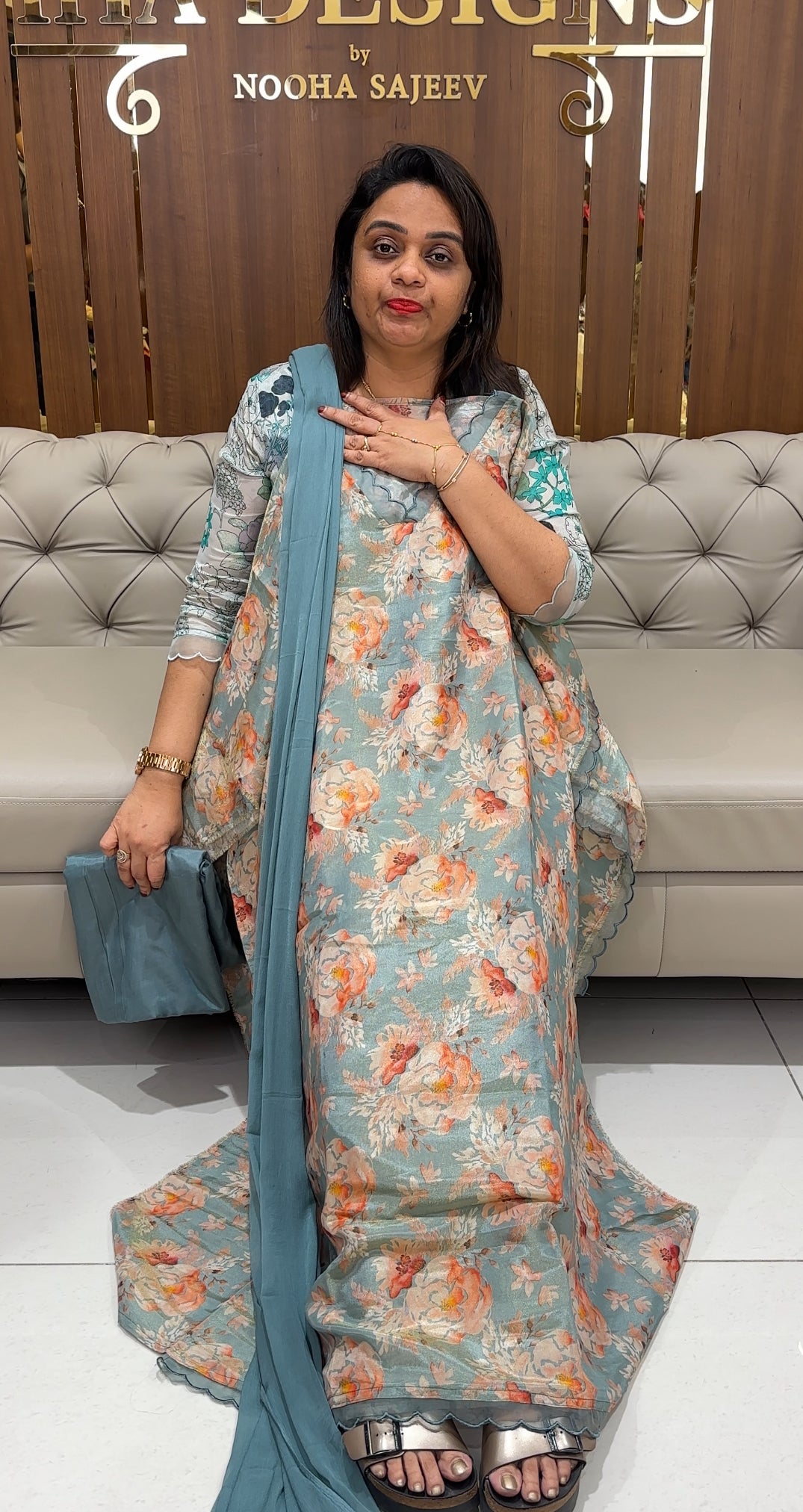 TISSUE UNSTITCHED SALWAR SUITS - IHA 24400