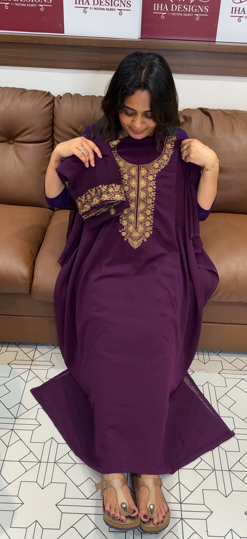 HAND WORKED UNSTITCHED SALWAR SUITS - IHA 26179