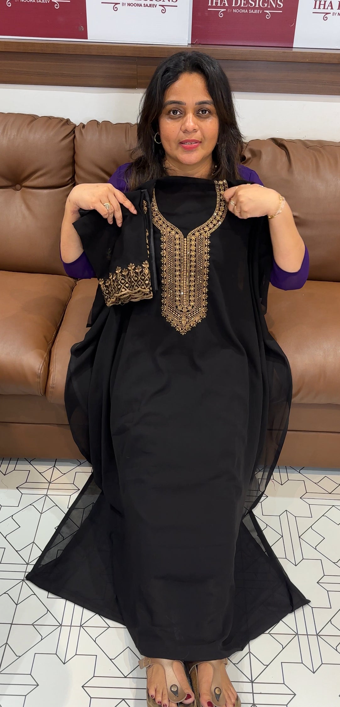 HAND WORKED UNSTITCHED SALWAR SUITS - IHA 26179