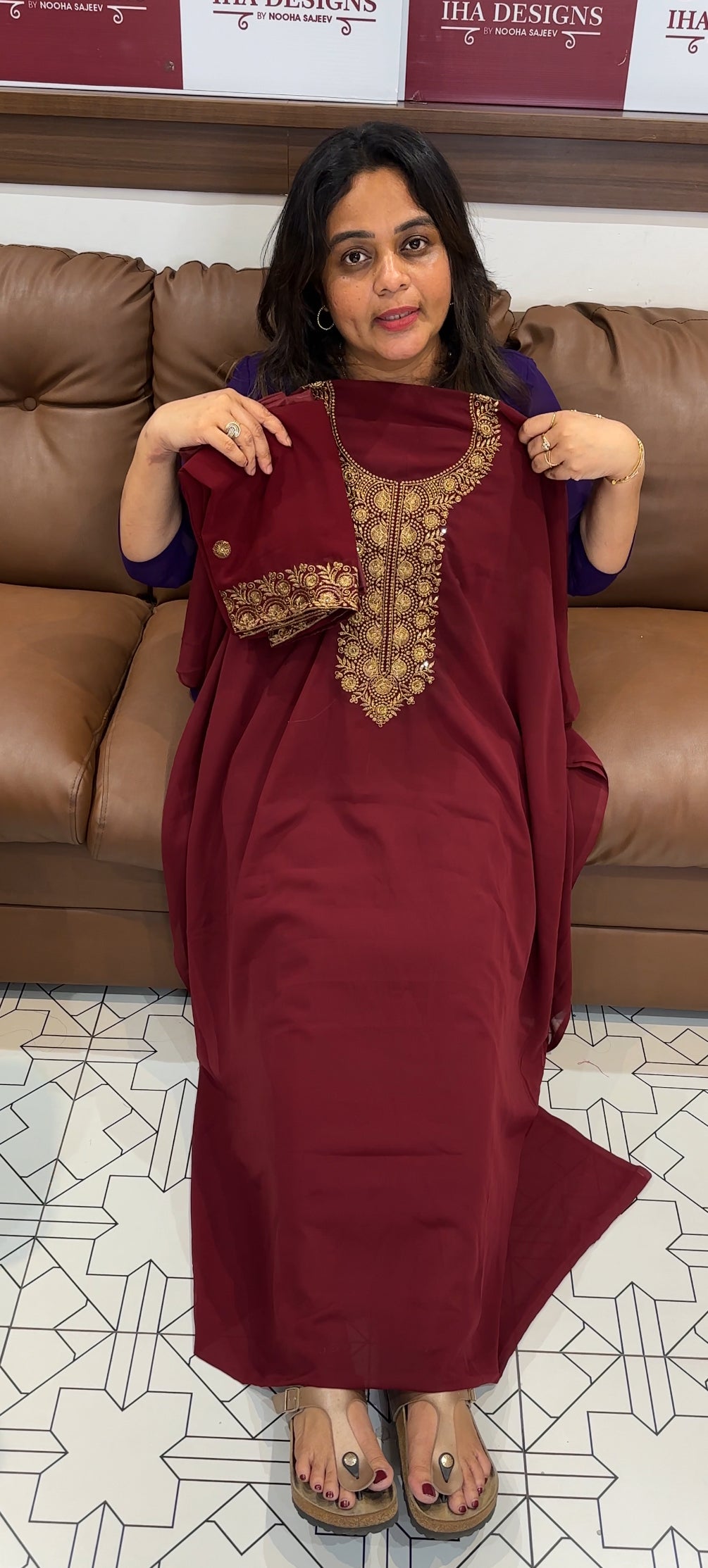 HAND WORKED UNSTITCHED SALWAR SUITS - IHA 26179