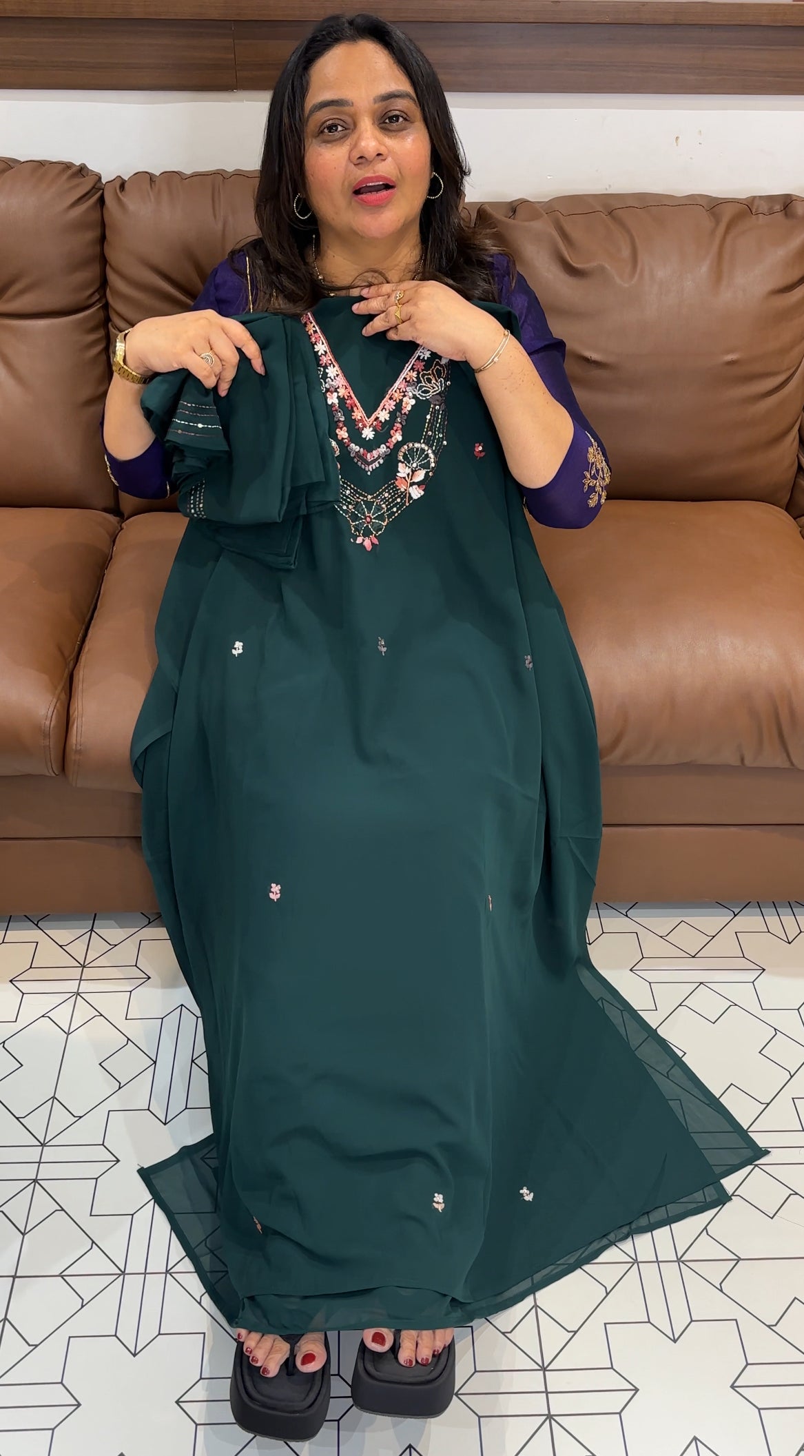 FAUX GEORGETTE UNSTITCHED SALWAR SUITS - IHA 27806