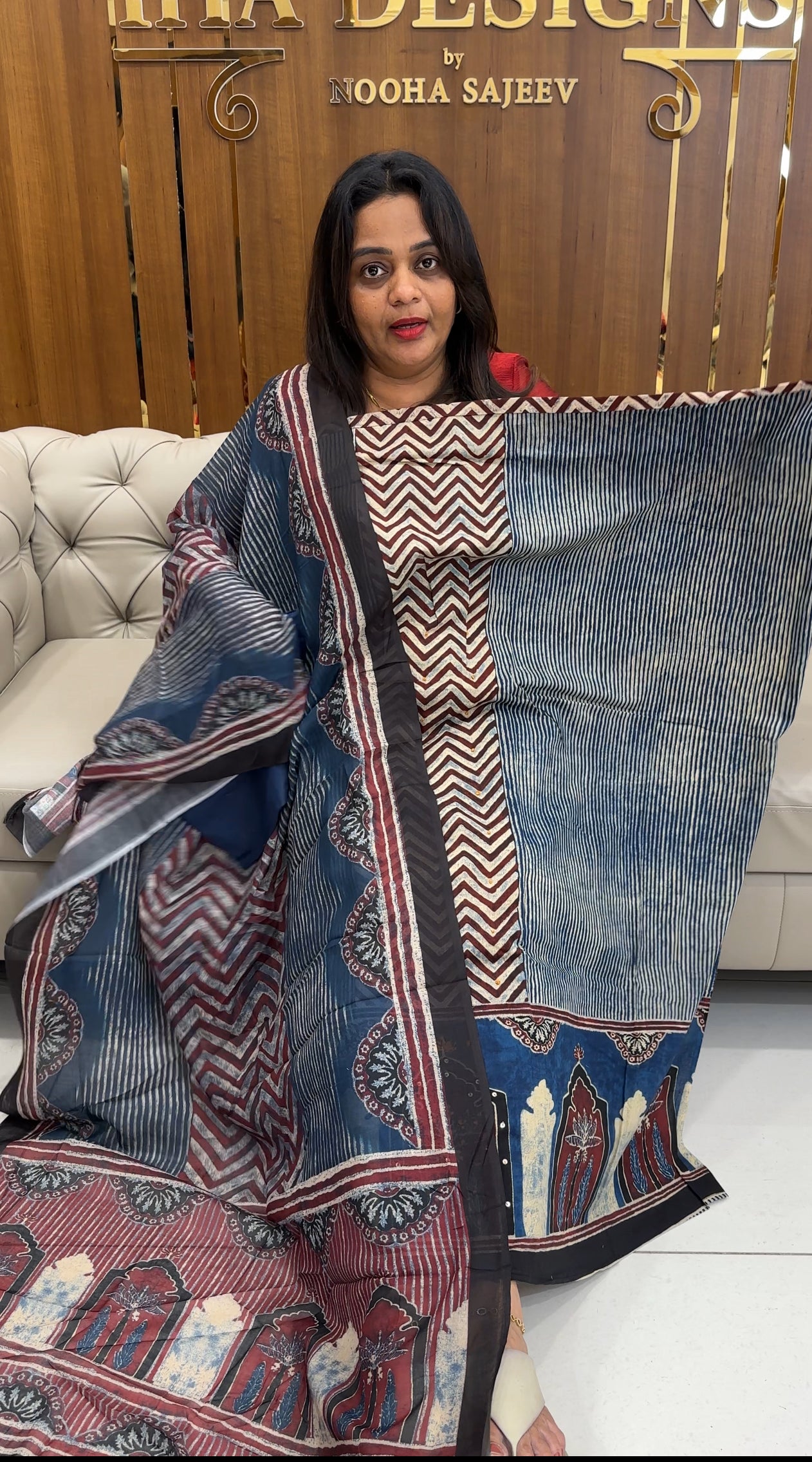 COTTON AJRAKH PRINTED SALWAR SUITS - IHA 25219
