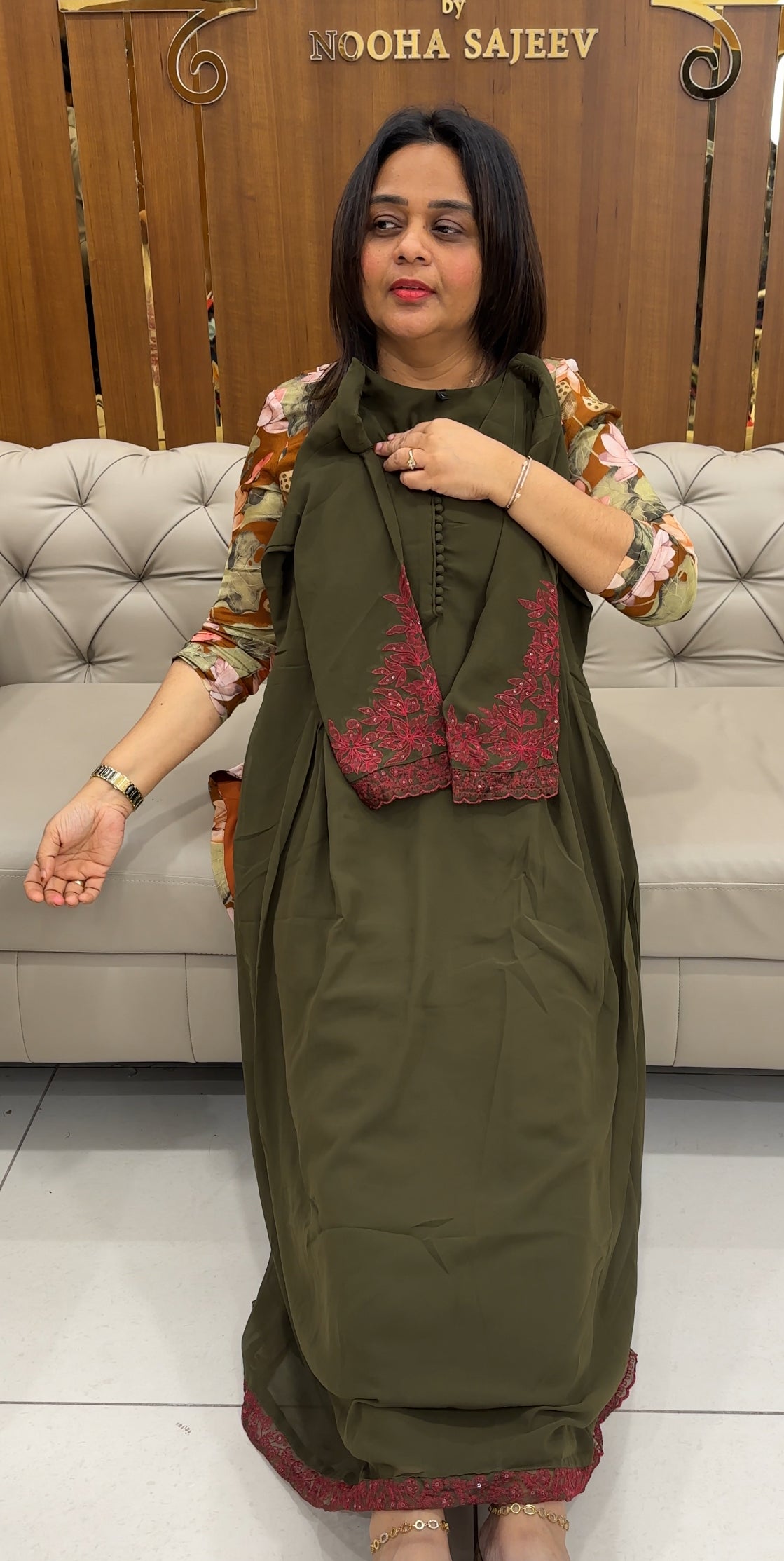 FAUX GEORGETTE ALINE TOPS - IHA 25325