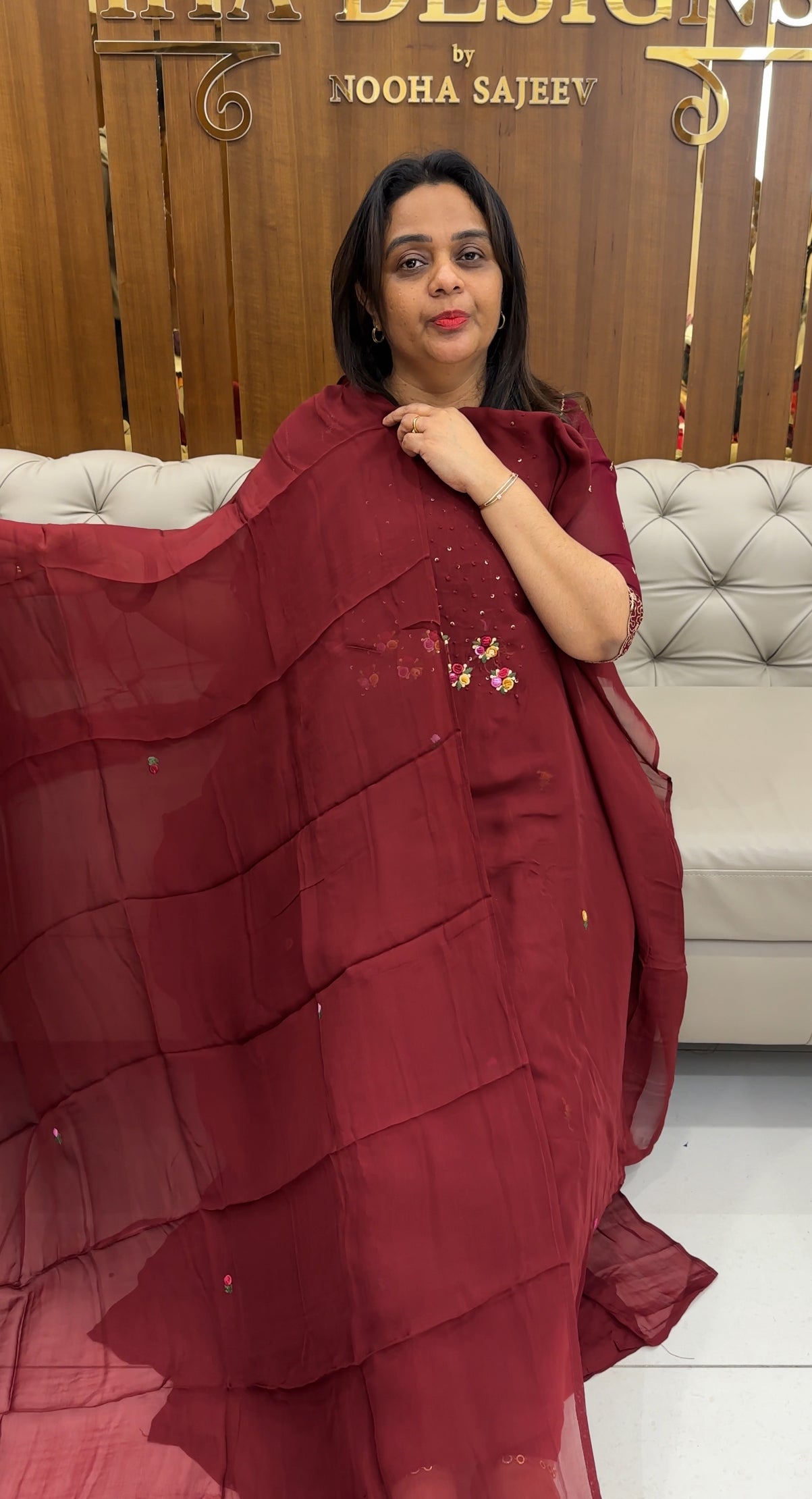 VISCOS ORGANZA UNSTITCHED SALWAR SUITS - IHA 25244