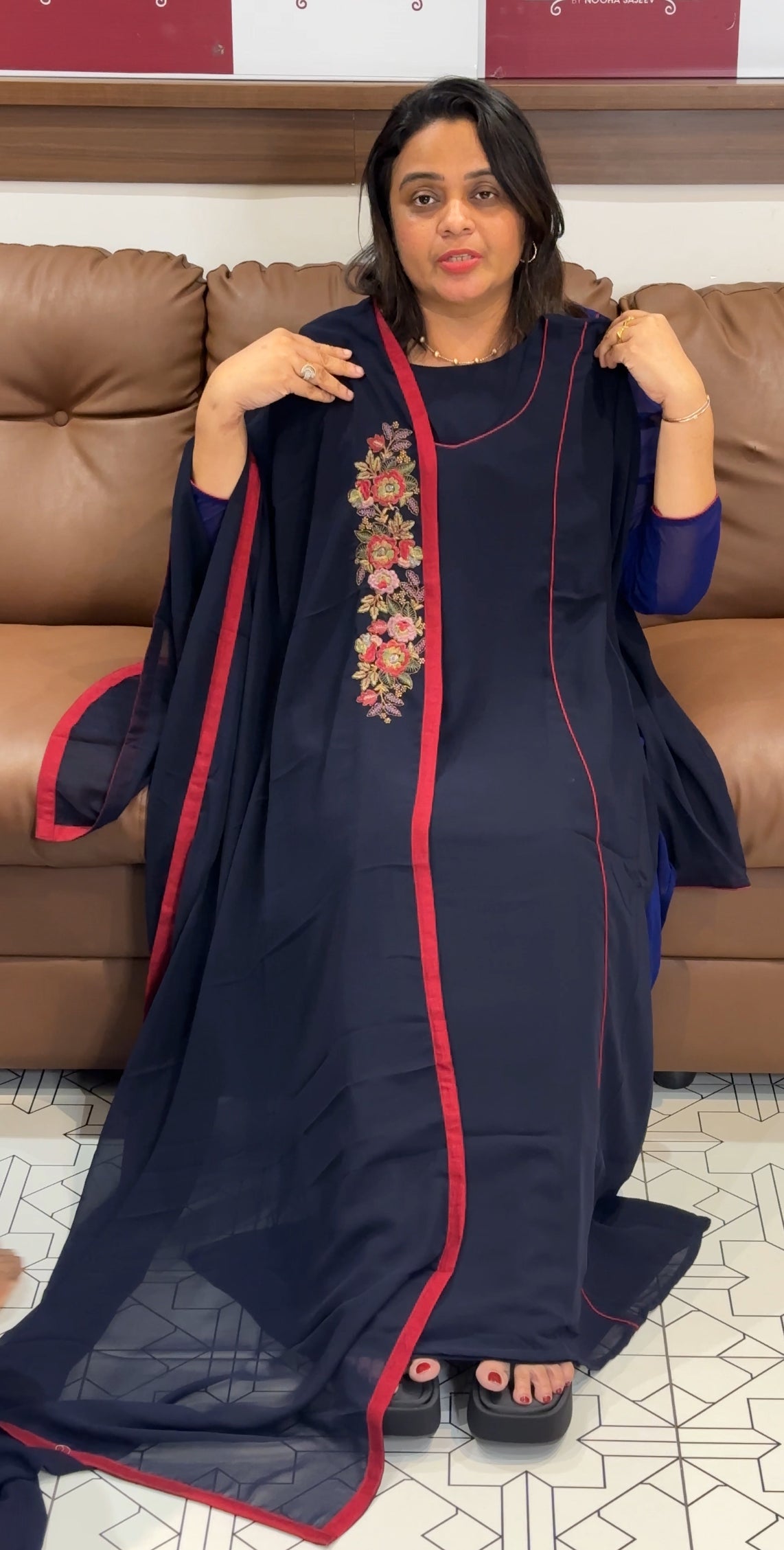 IHA'S IN-HOUSE GEORGETTE ALINE TOP AND DUPATTA - IHA 27874