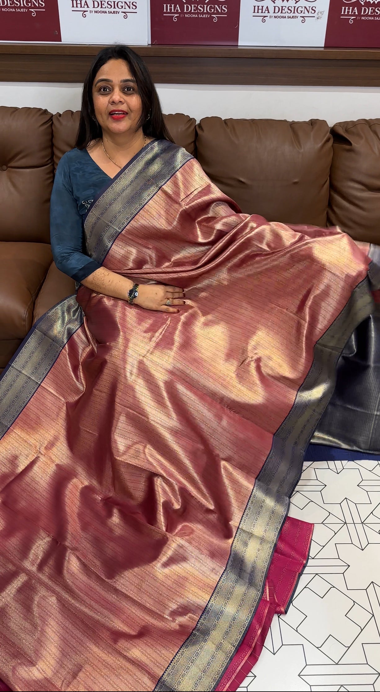 SEMI BROCADE SILK SAREES - IHA 23987