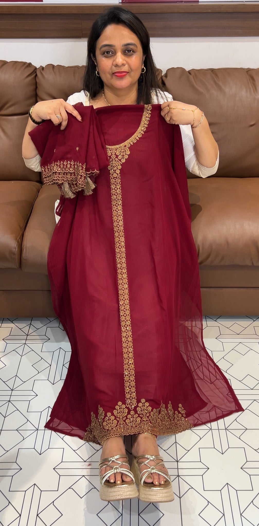 FAUX GEORGETTE UNSTITCHED SALWAR SUITS - IHA 24277