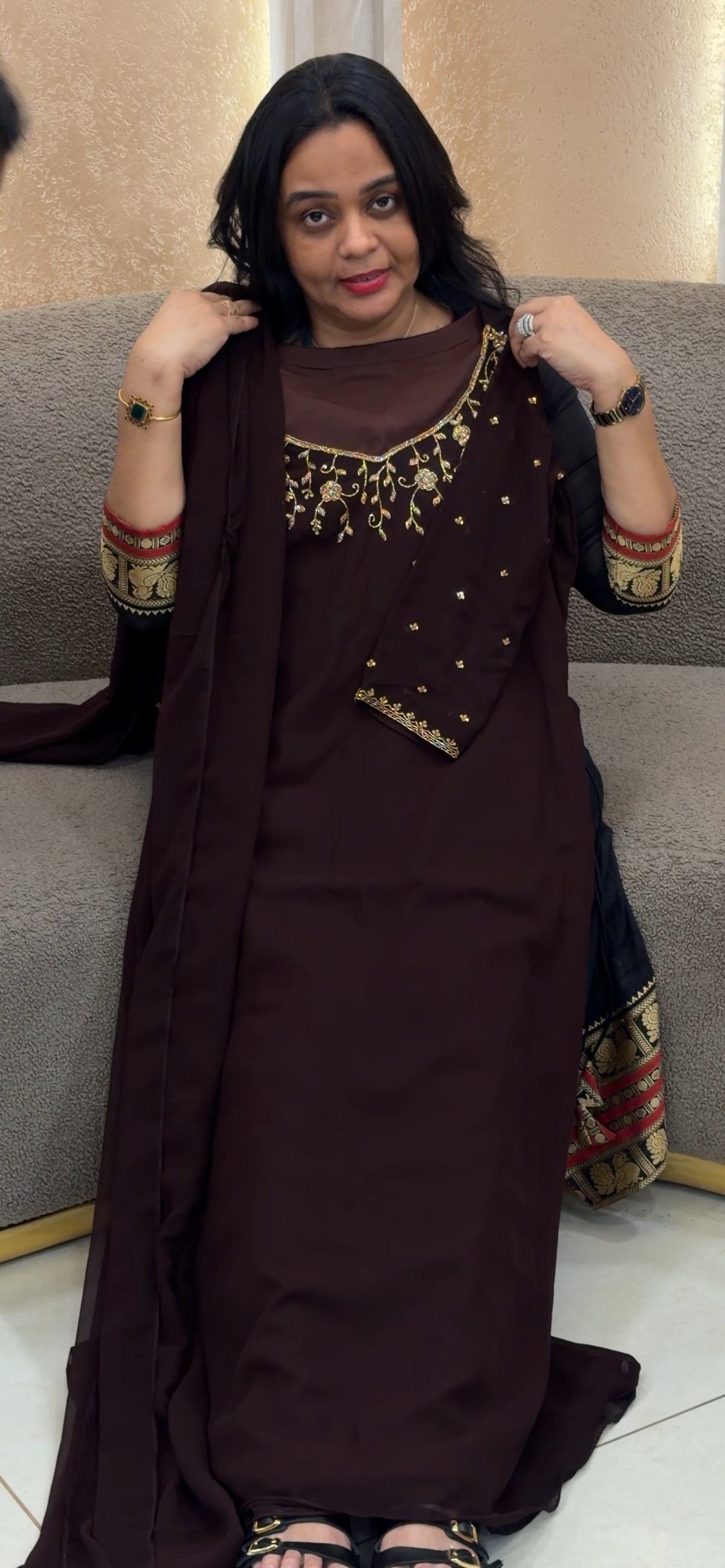 IHA'S IN-HOUSE FAUX GEORGETTE TOP AND DUPATTA - IHA 35174