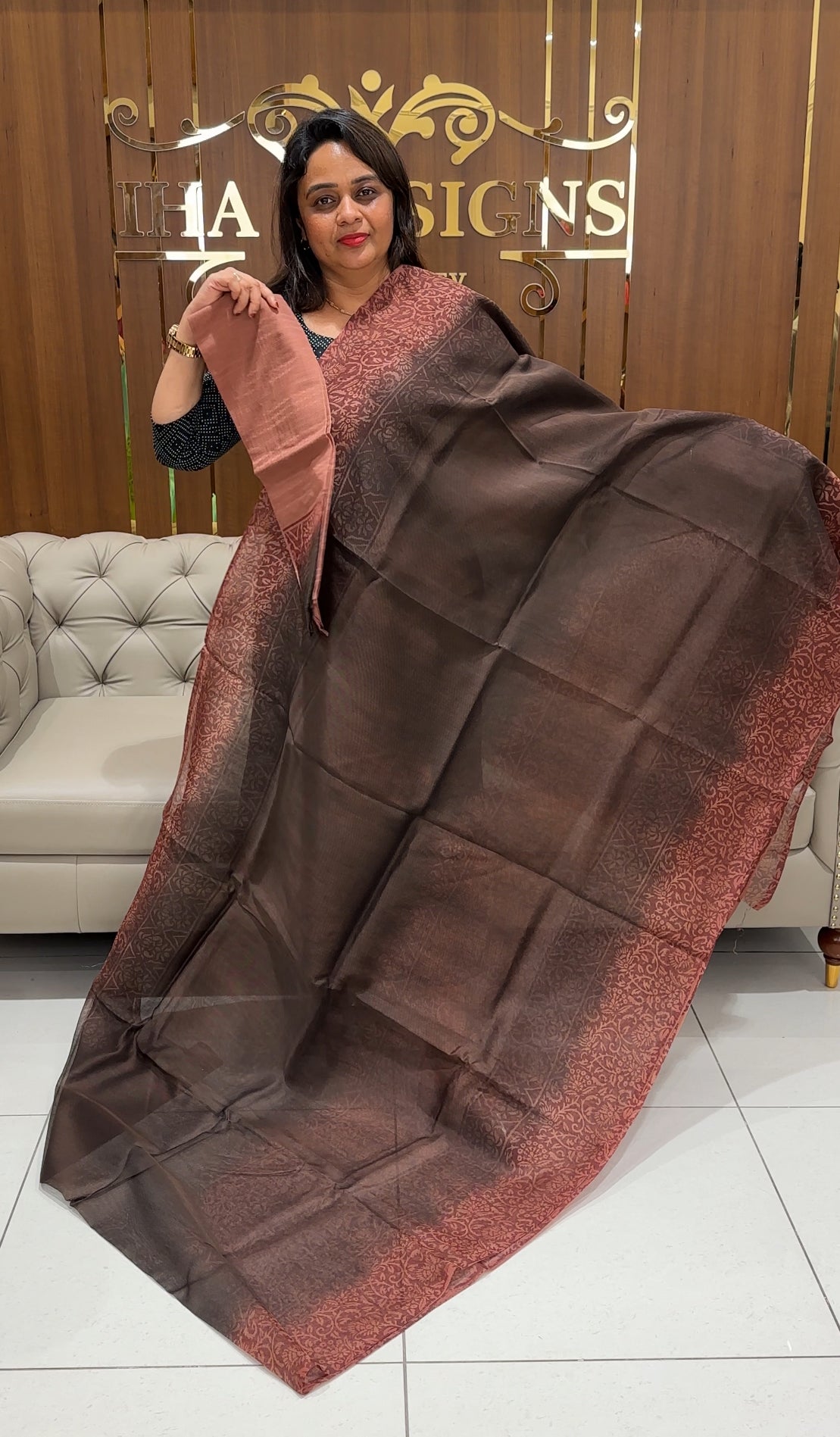 NET KOTA SAREES - IHA 24197