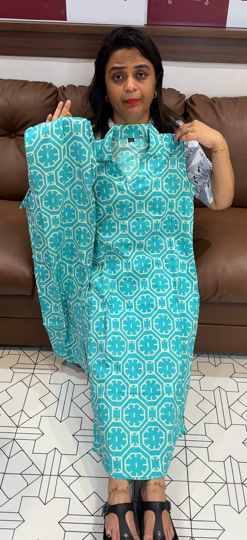 COTTON PRINTED TOP AND BOTTOM - IHA 25464