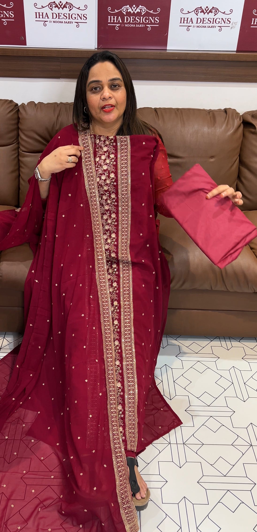 GEORGETTE UNSTITCHED SALWAR SUITS - IHA 22719