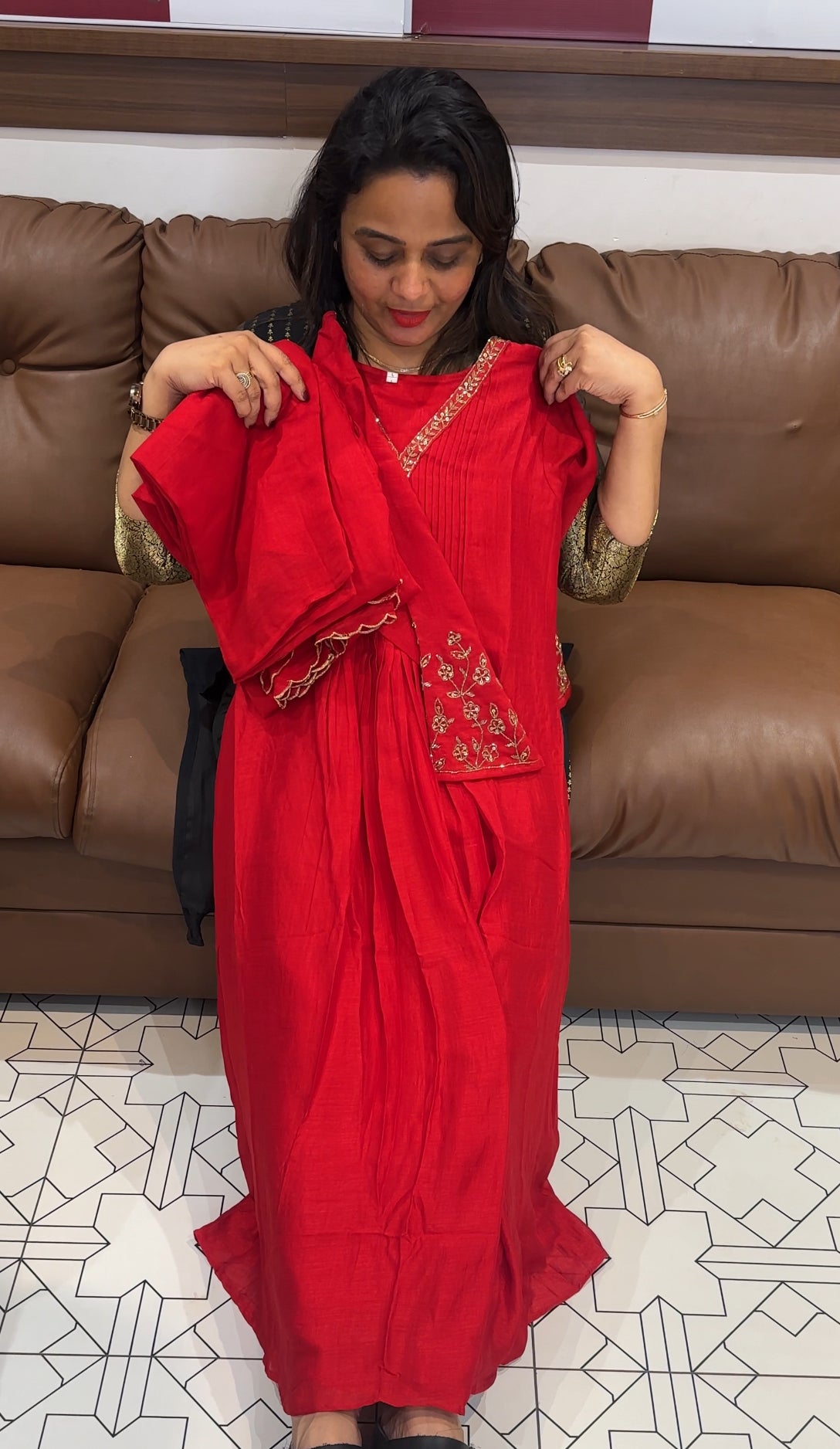 HAND WORKED TOP, BOTTOM AND DUPATTA - IHA 25605